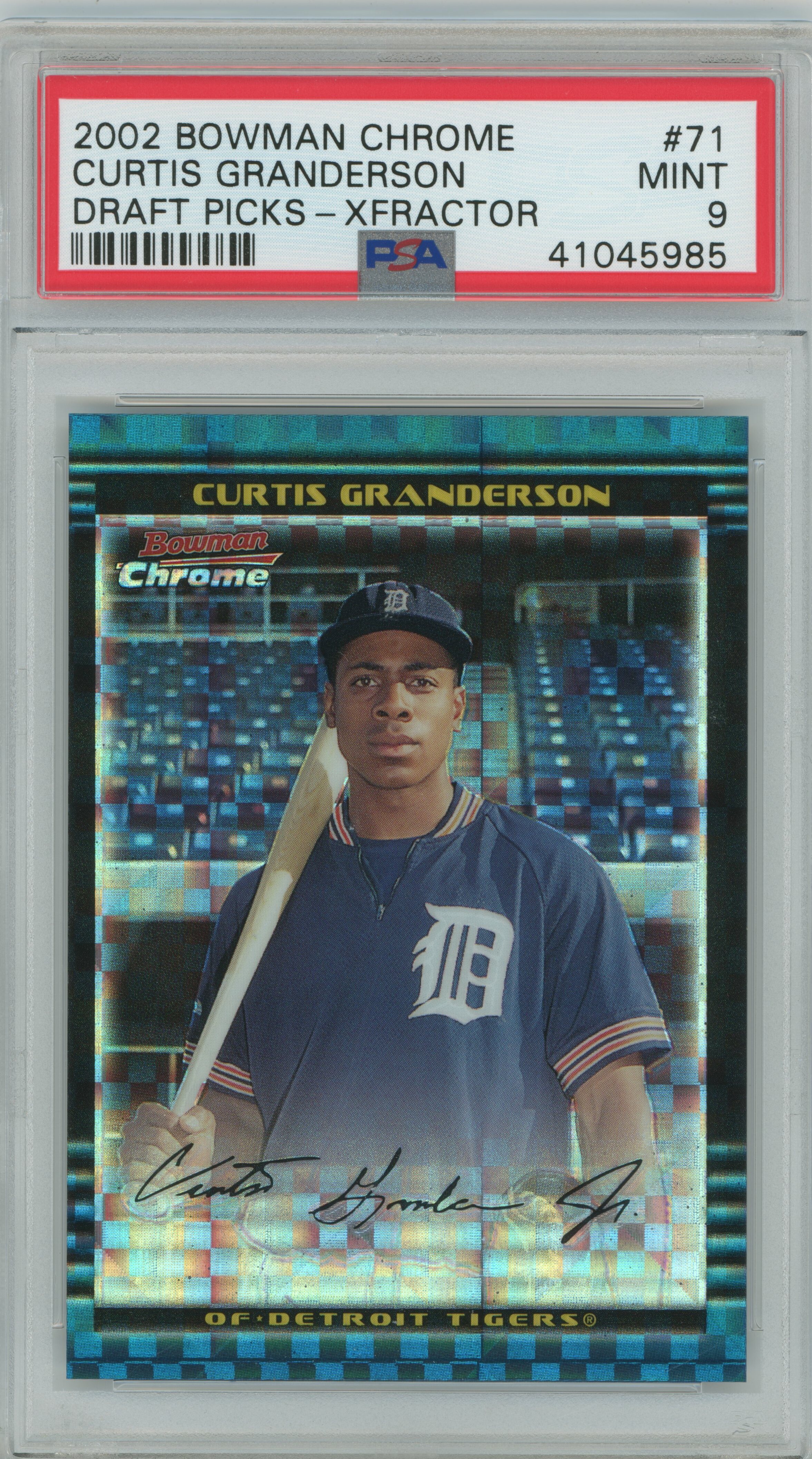 2002 Bowman Chrome Draft Picks Xfractor RC Curtis Granderson PSA 9