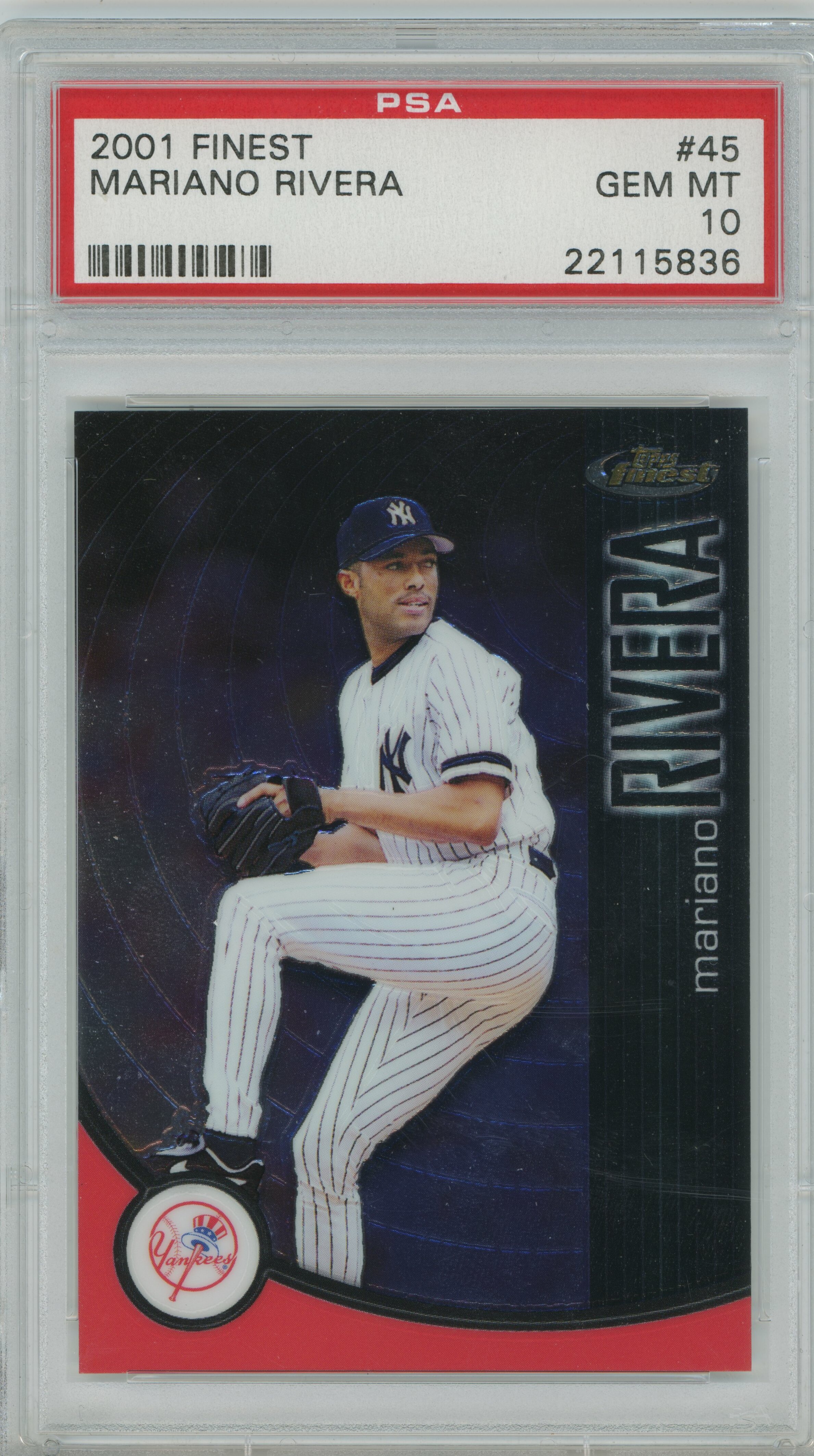 2001 Finest Mariano Rivera PSA 10