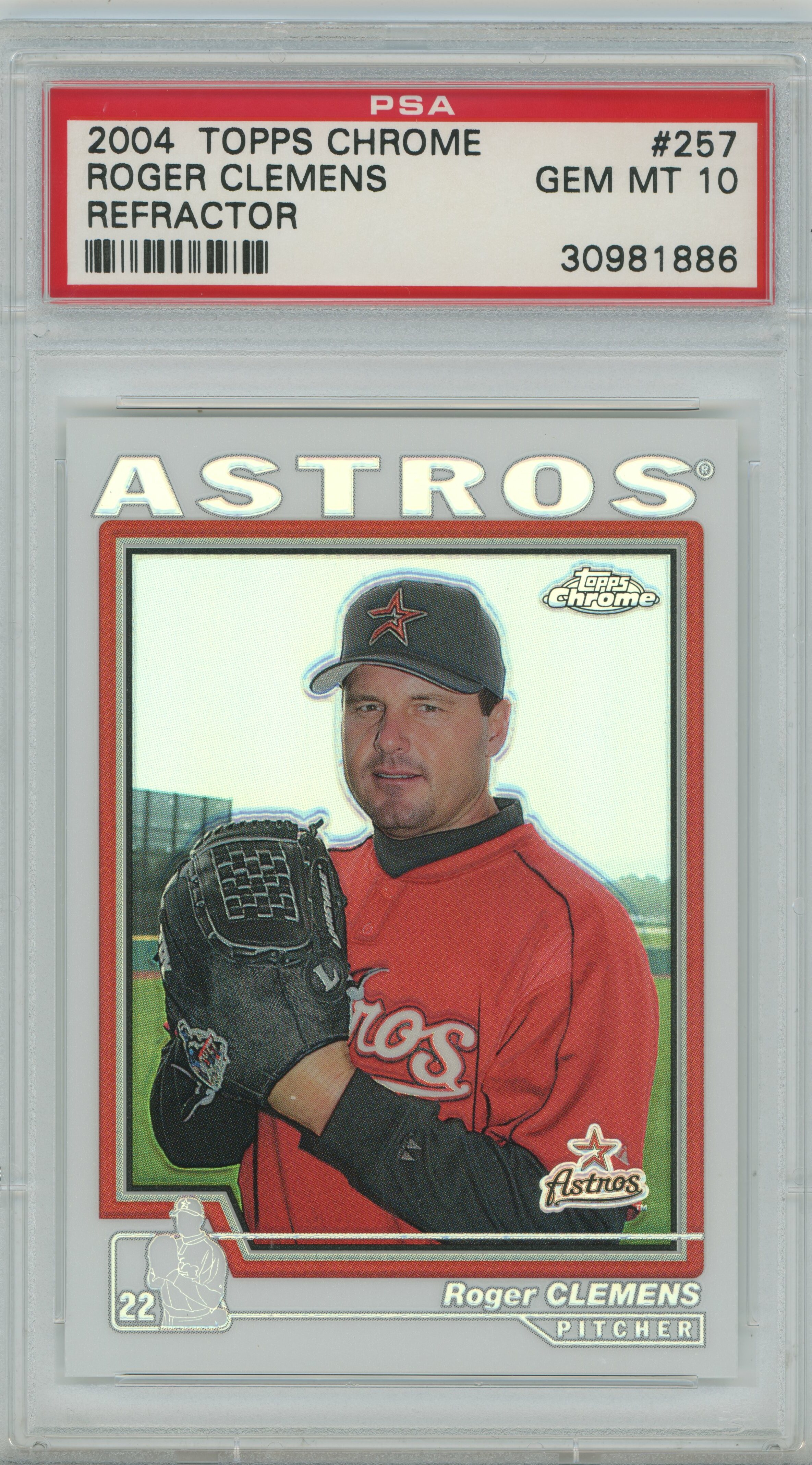 2004 Topps Chrome Refractor Roger Clemens PSA 10