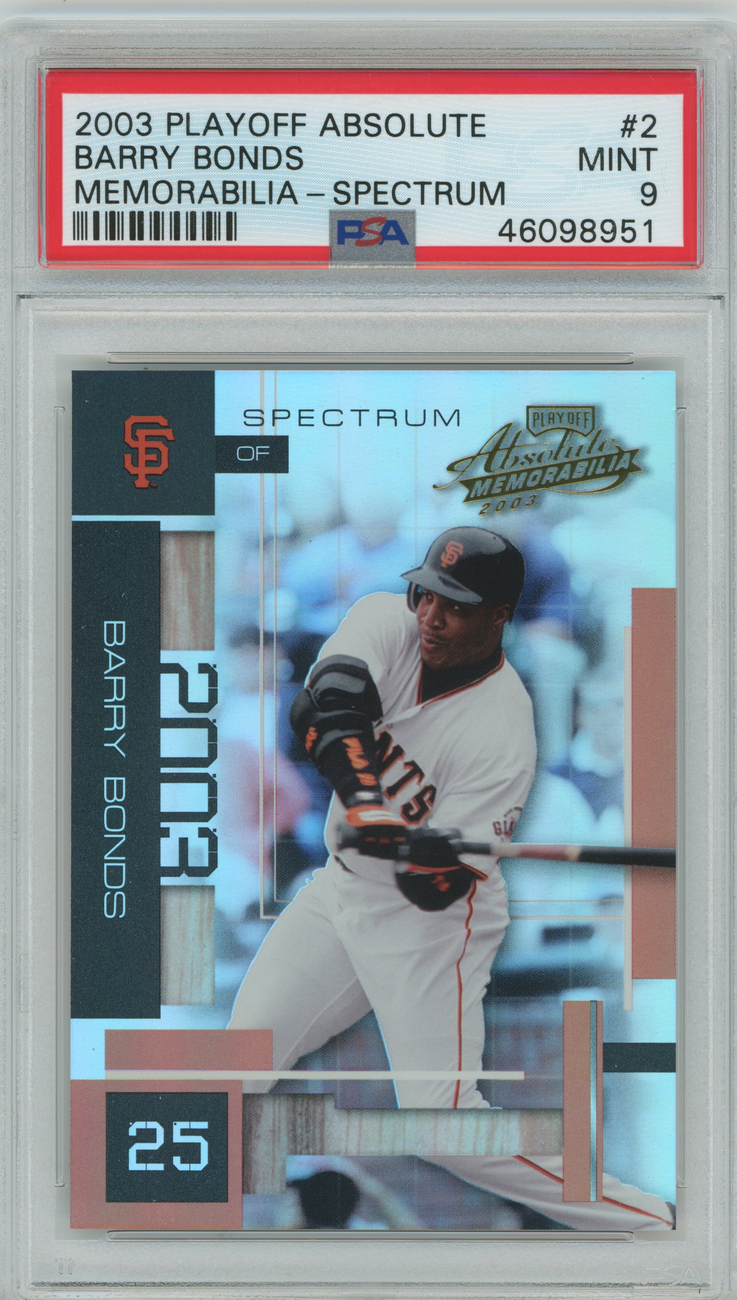 2003 Absolute Memorabilia Spectrum Barry Bonds PSA 9