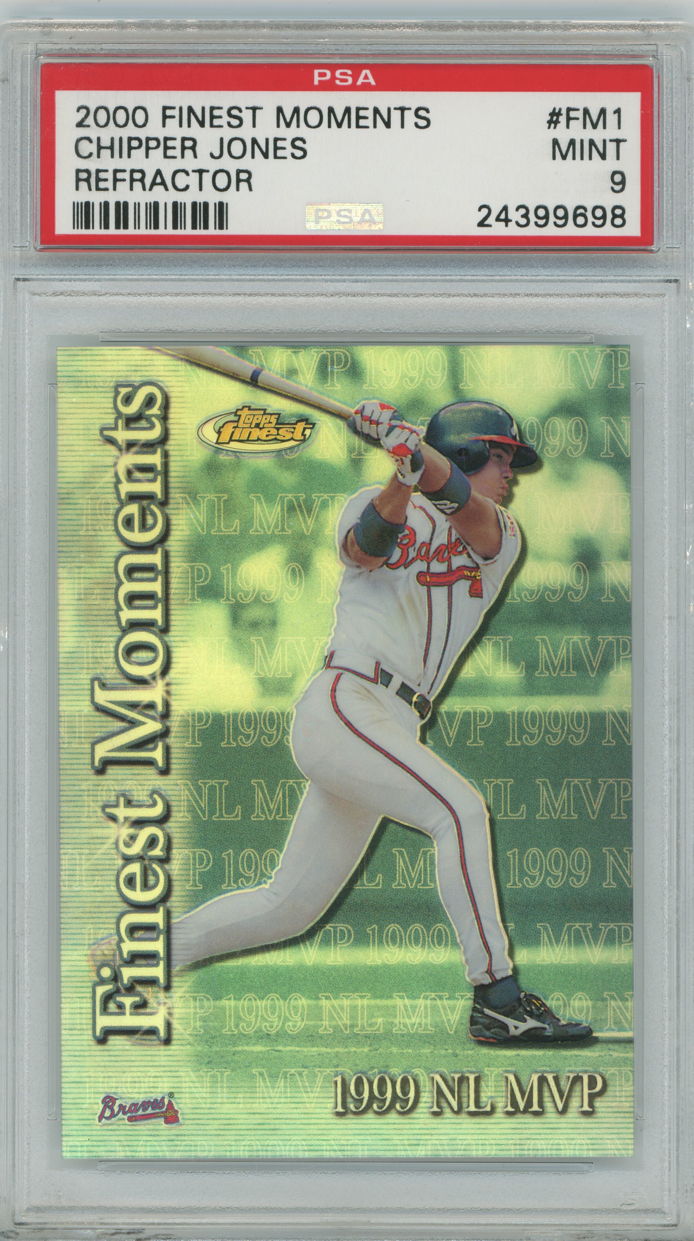 2000 Finest Moments Refractor Chipper Jones PSA 9