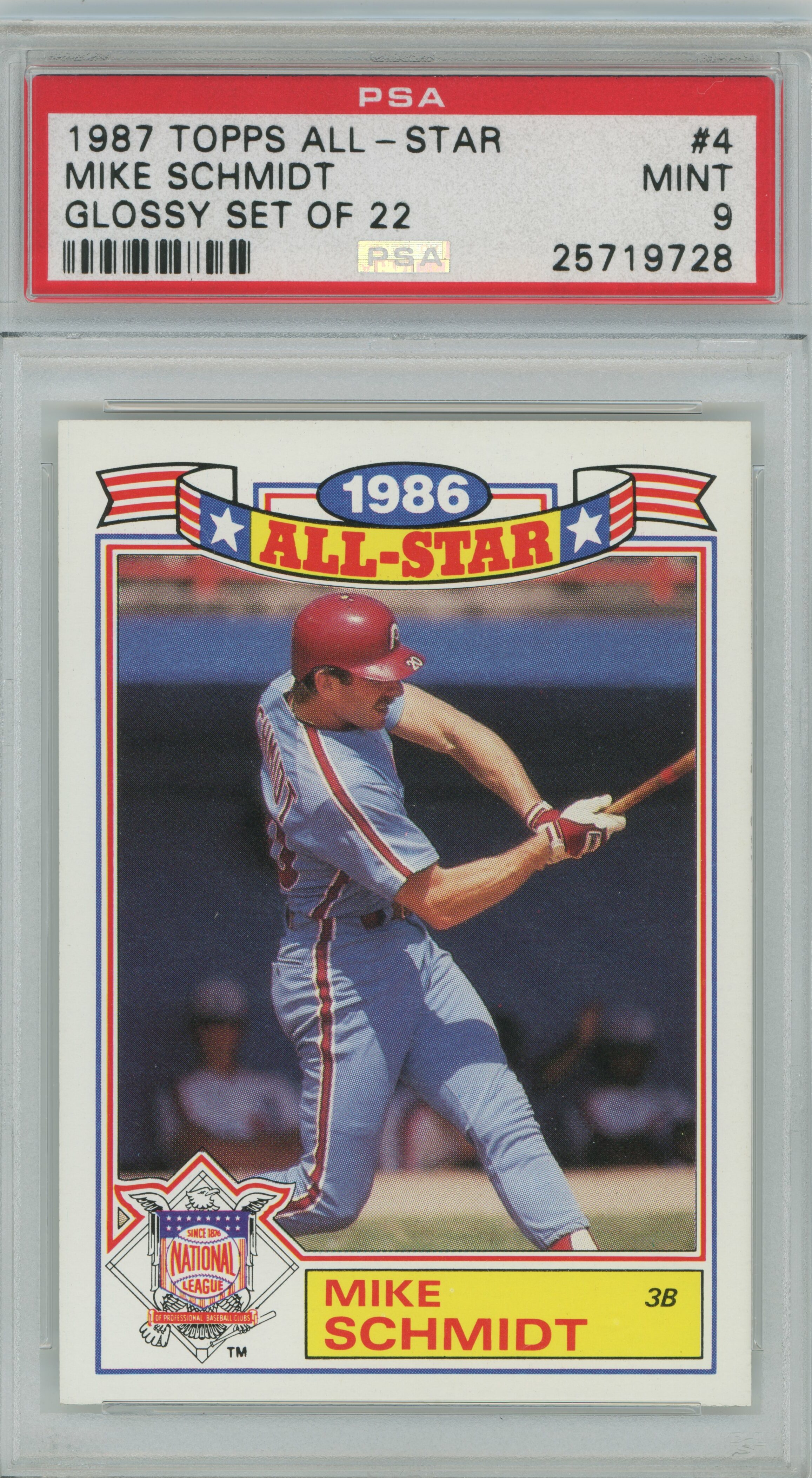 1987 Topps All-Star Glossy Set of 22 Mike Schmidt PSA 9