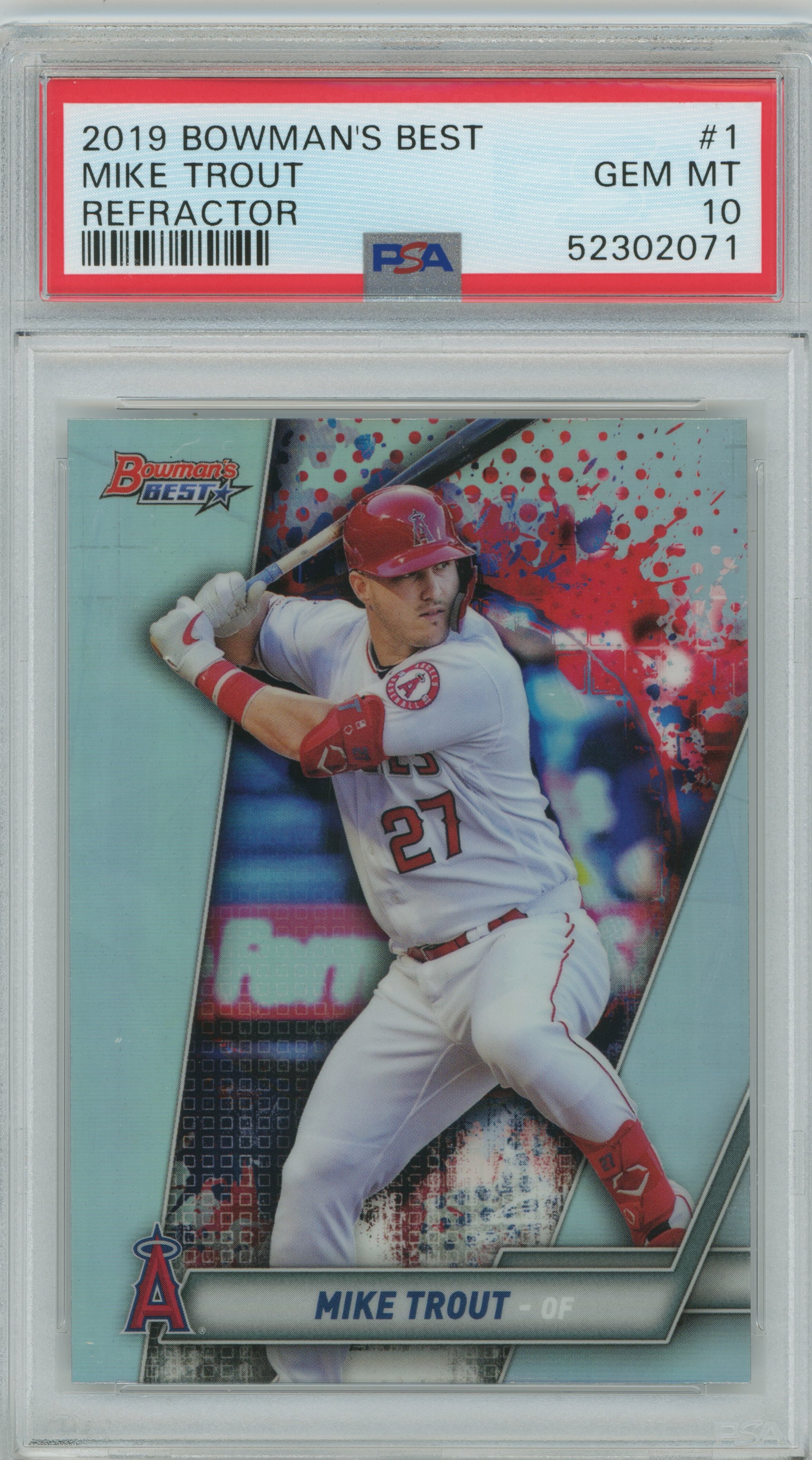 2019 Bowman's Best Refractor Mike Trout PSA 10