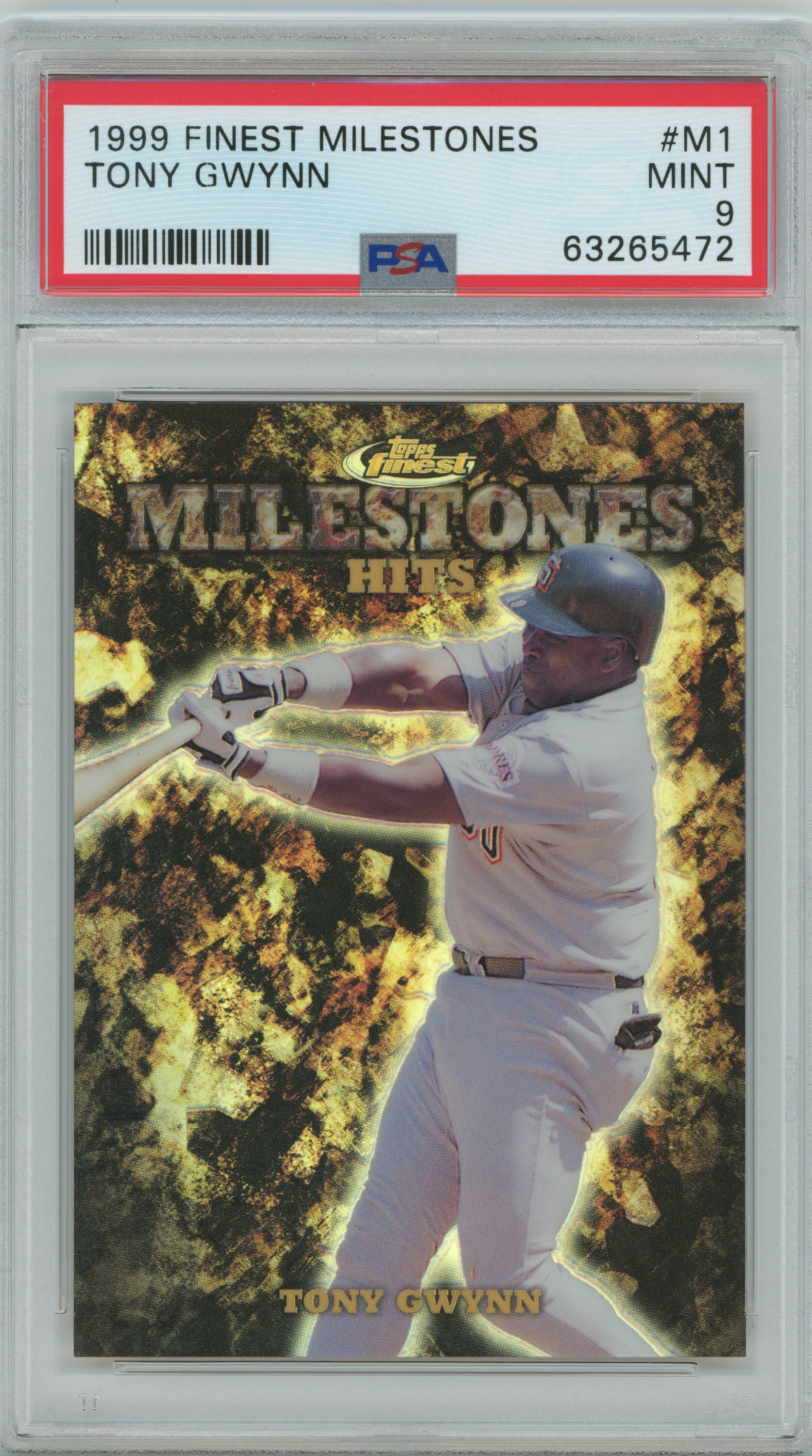 1999 Finest Milestones Tony Gwynn PSA 9