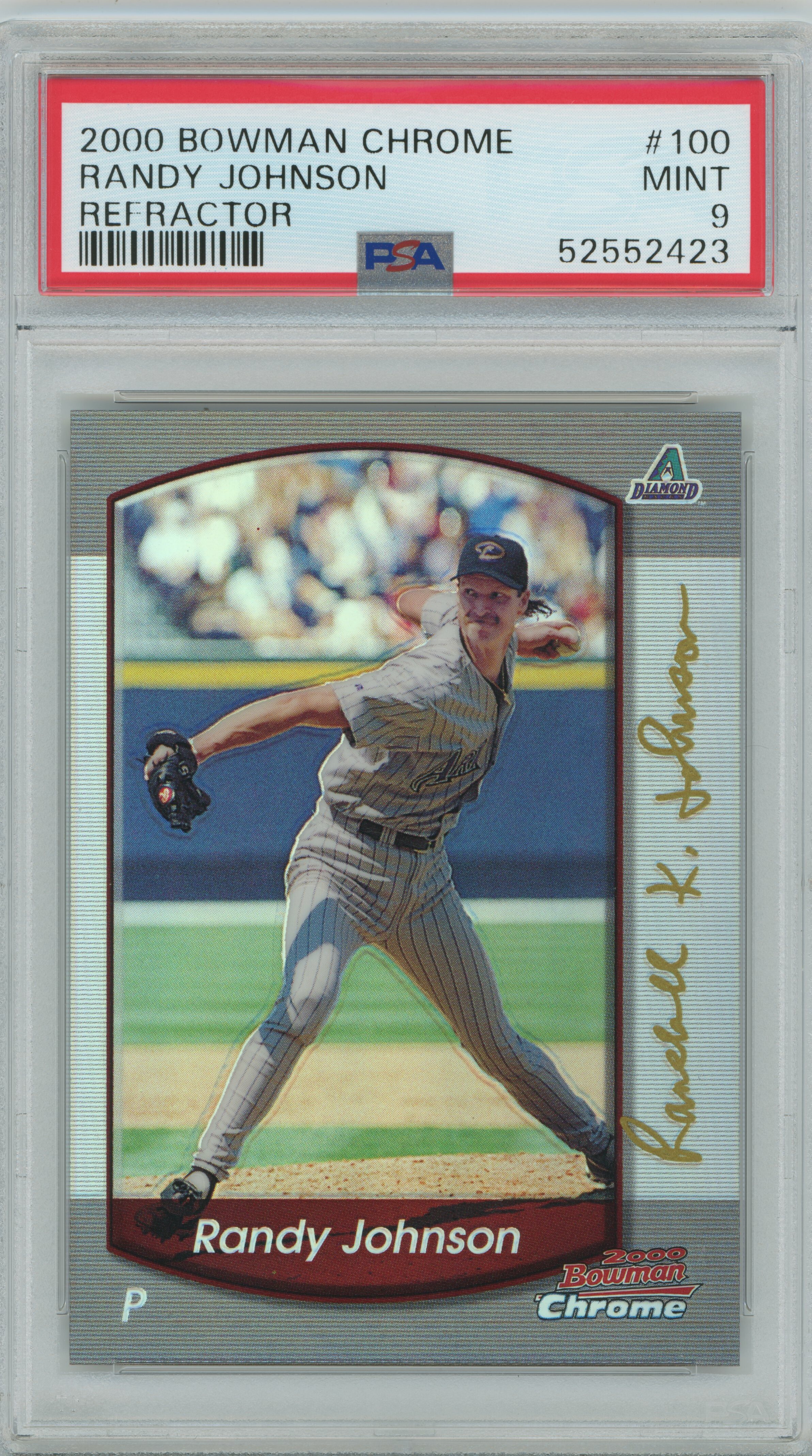 2000 Bowman Chrome Refractor Randy Johnson PSA 9