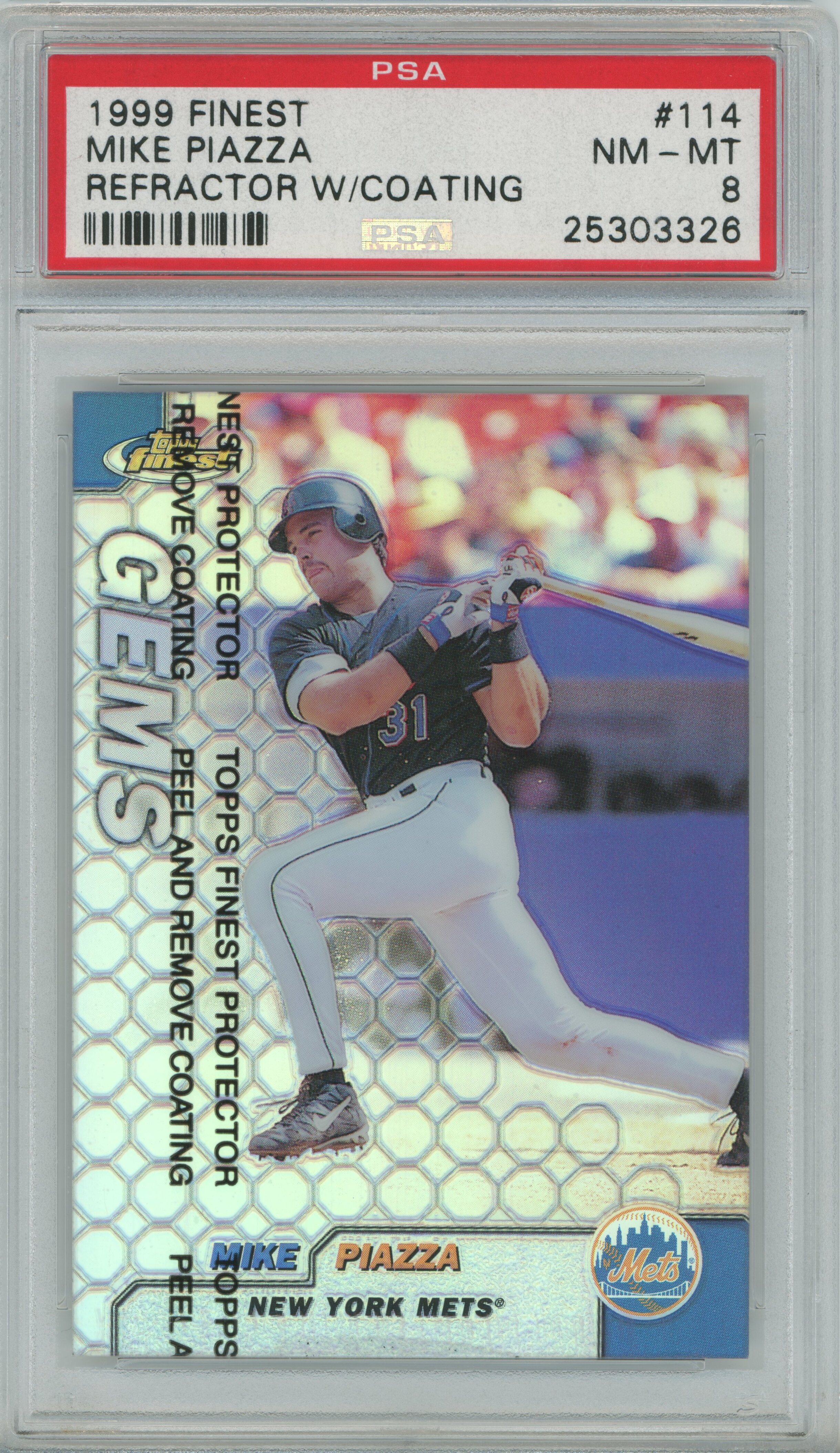 1999 Finest Refractor Mike Piazza PSA 8