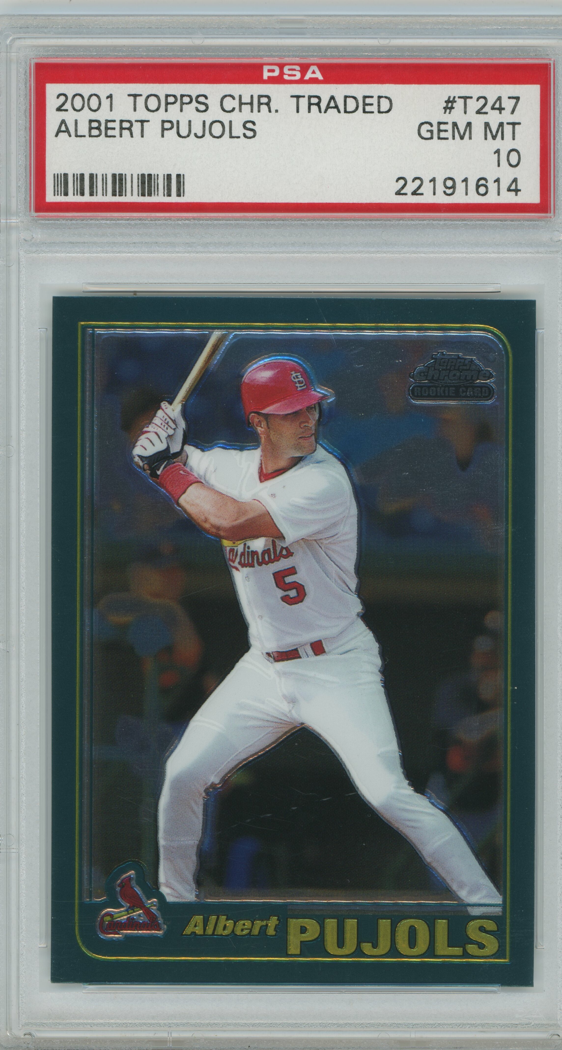 2001 Topps Chrome Traded Albert Pujols PSA 10