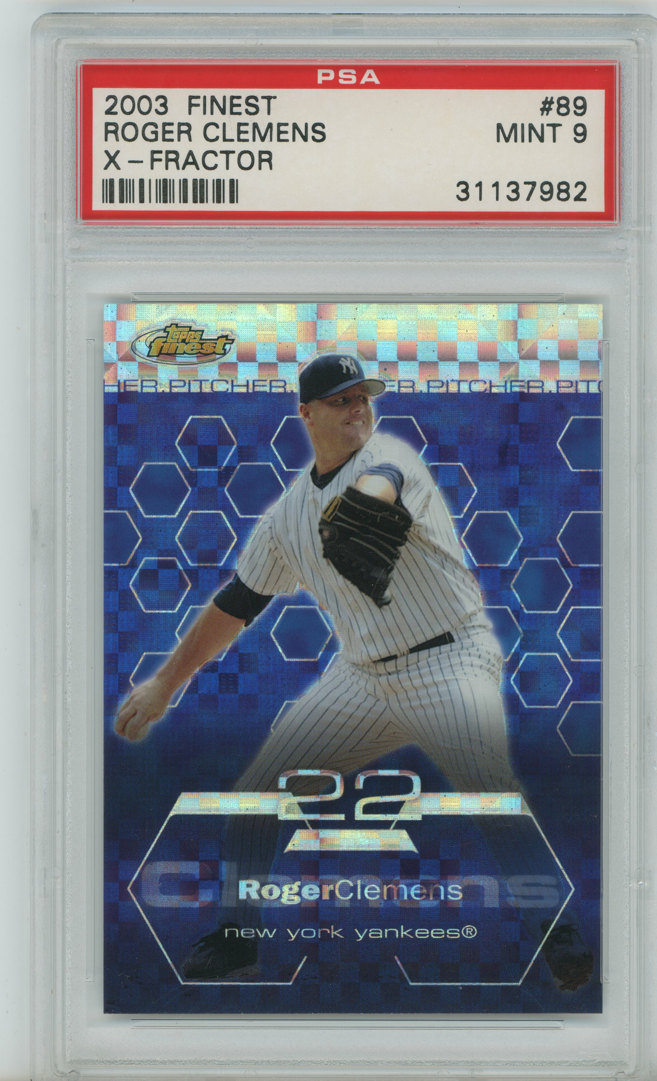 2003 Finest Xfractor Roger Clemens PSA 9