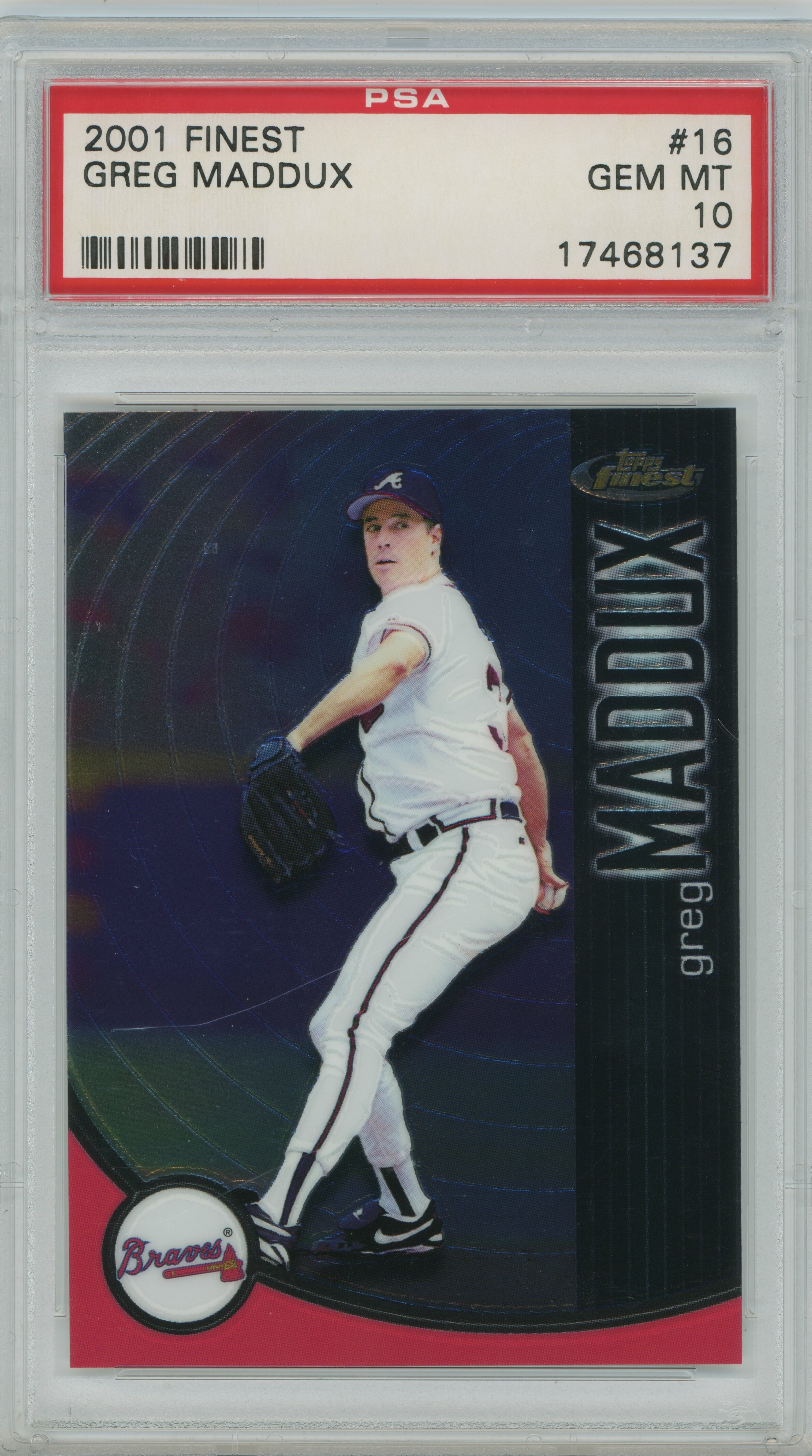 2001 Finest Greg Maddux PSA 10