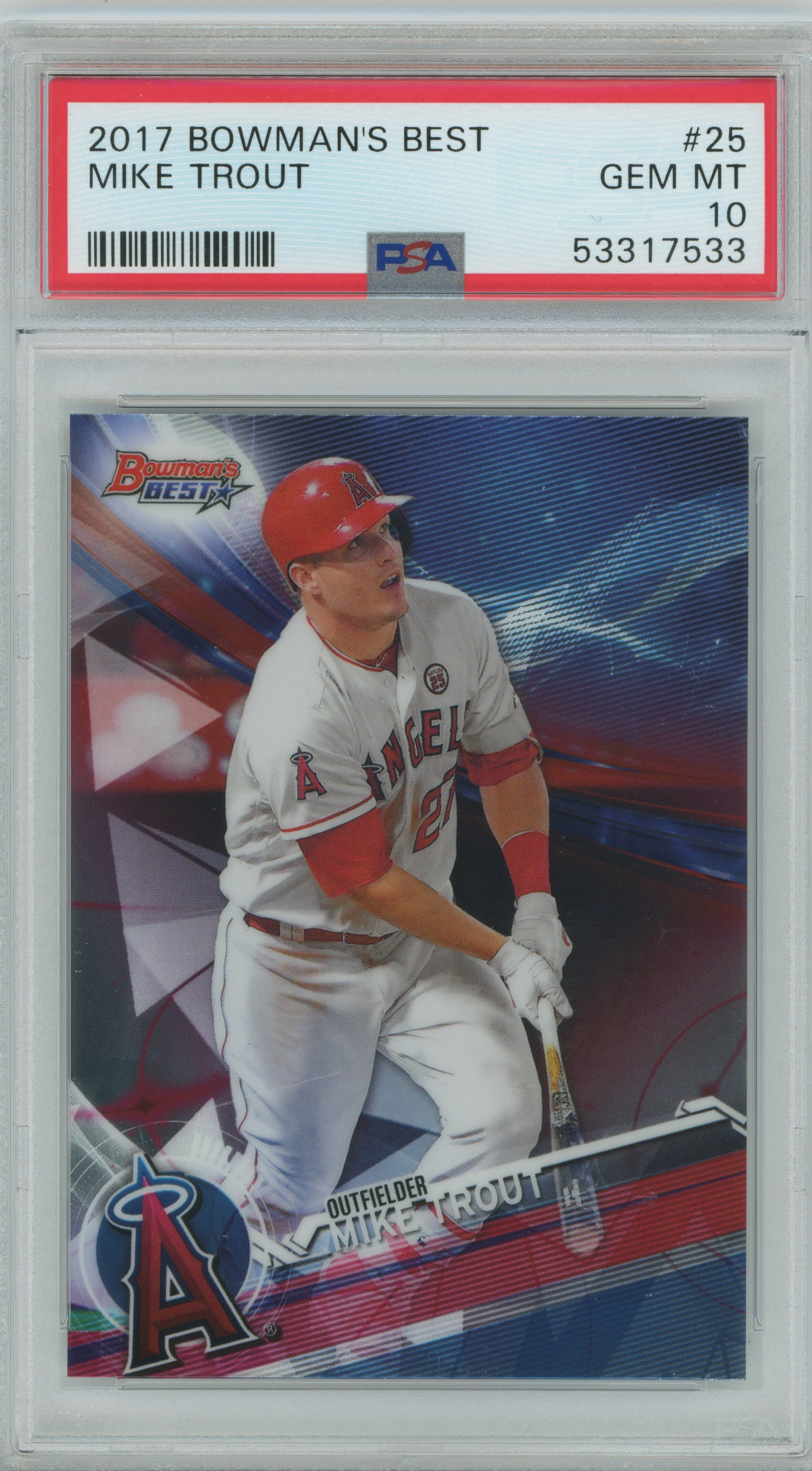 2017 Bowman's Best Mike Trout PSA 10