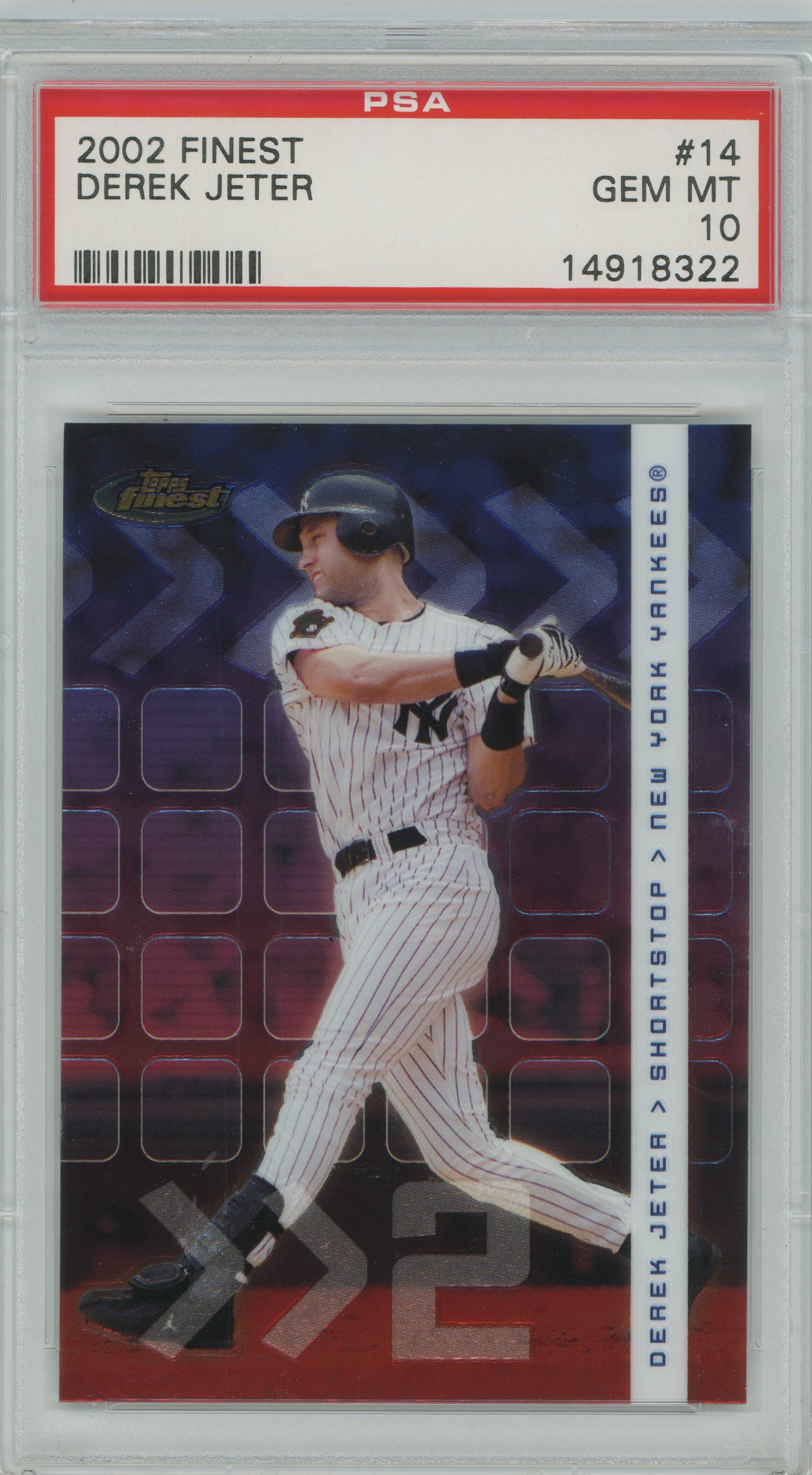 2002 Finest Derek Jeter PSA 10