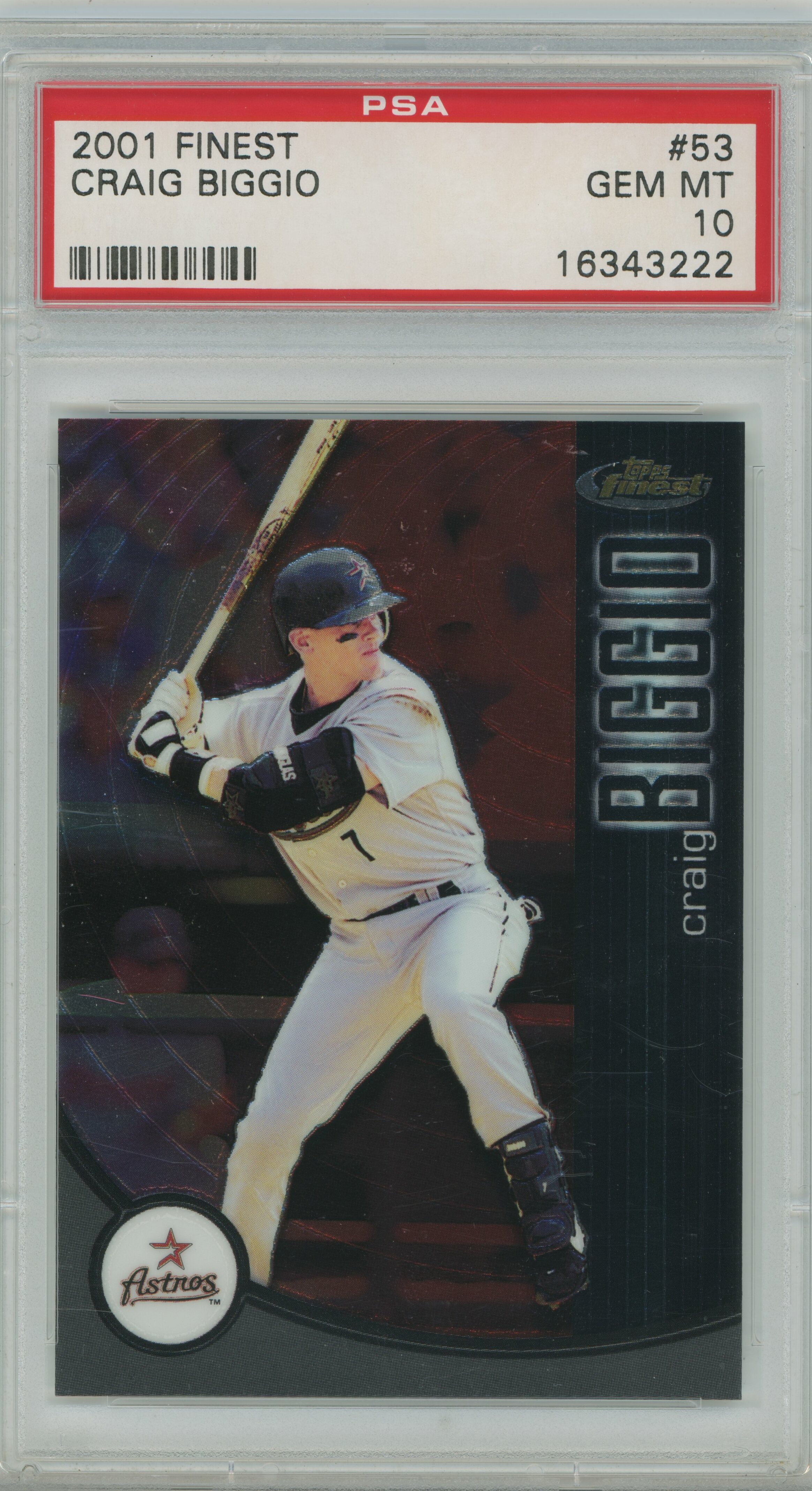 2001 Finest Craig Biggio PSA 10