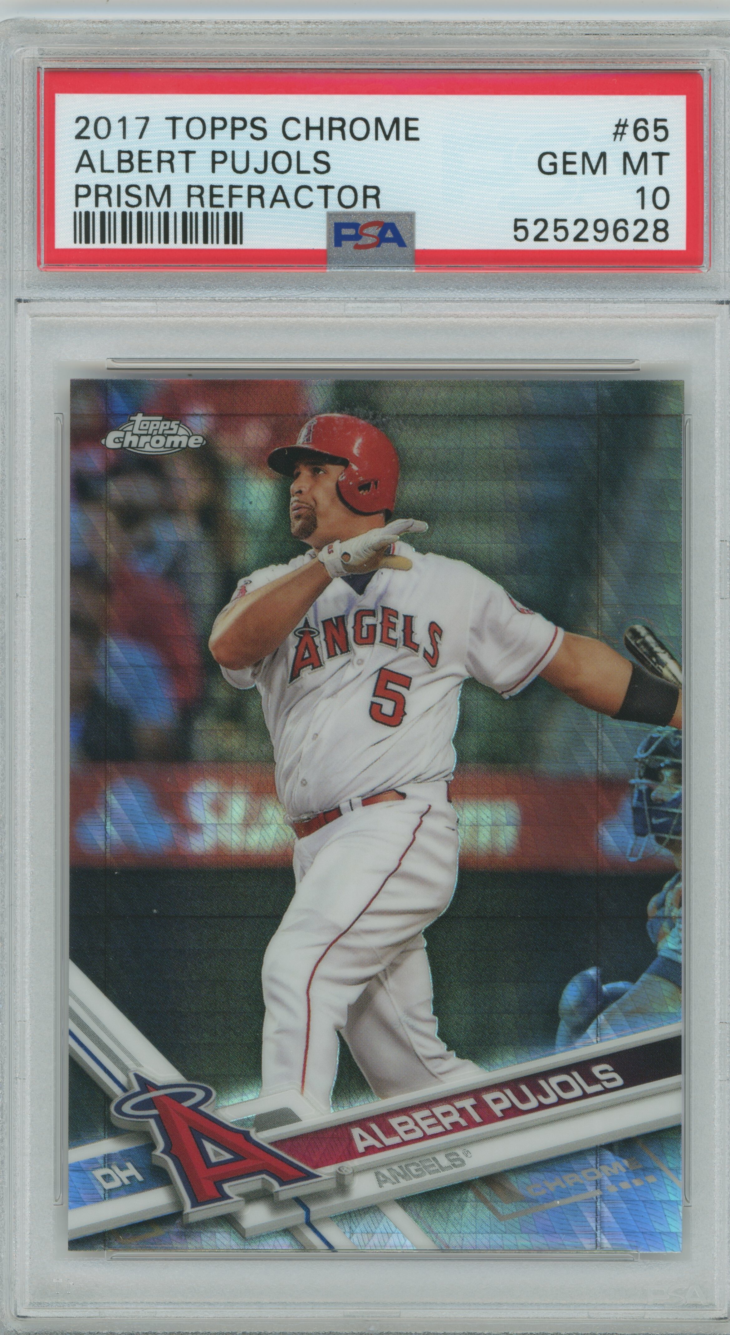 2017 Topps Chrome Prism Refractor Albert Pujols PSA 10