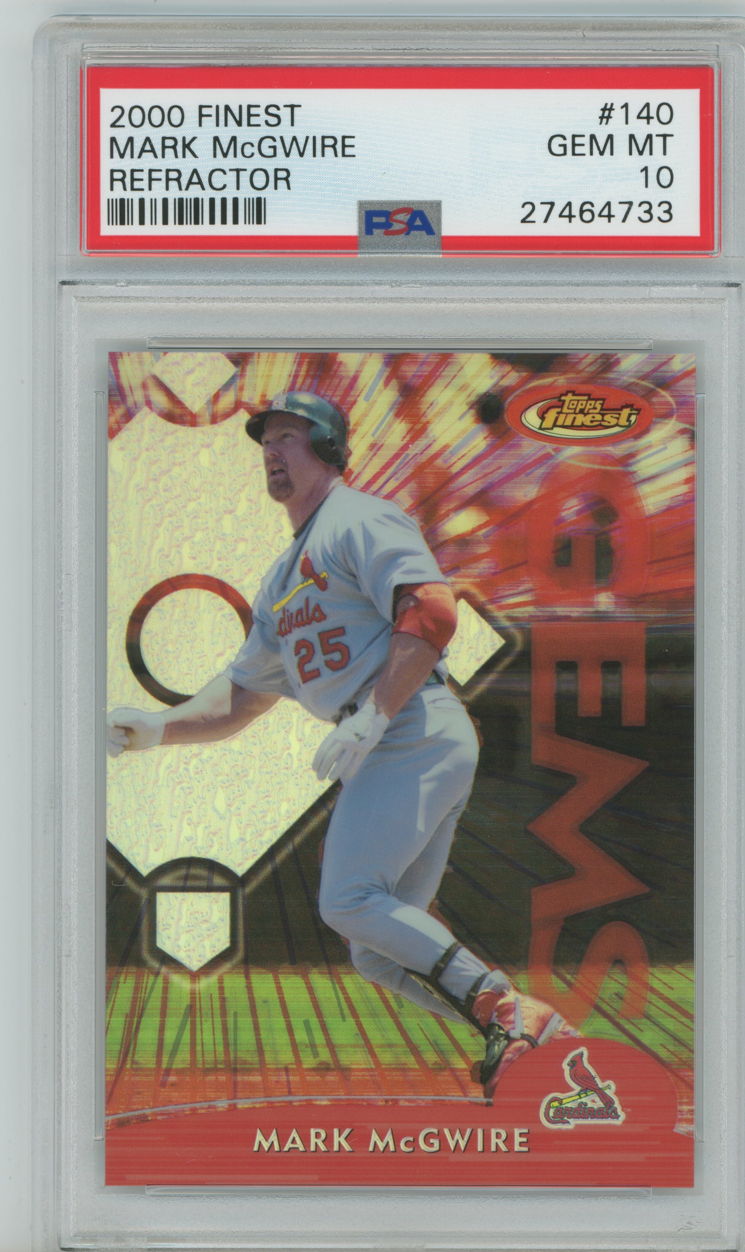 2000 Finest Refractor Mark McGwire PSA 10