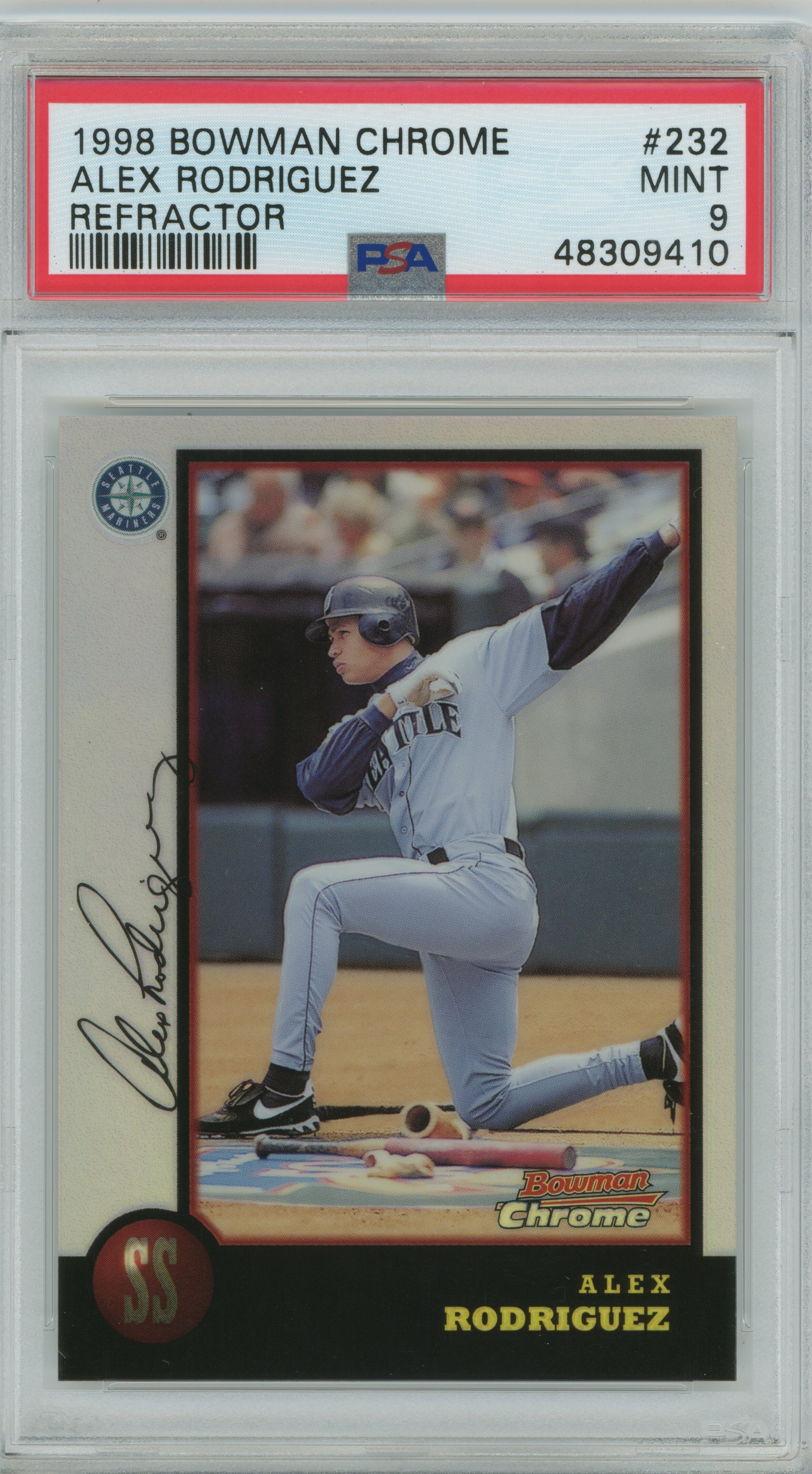 1998 Bowman Chrome Refractor Alex Rodriguez PSA 9