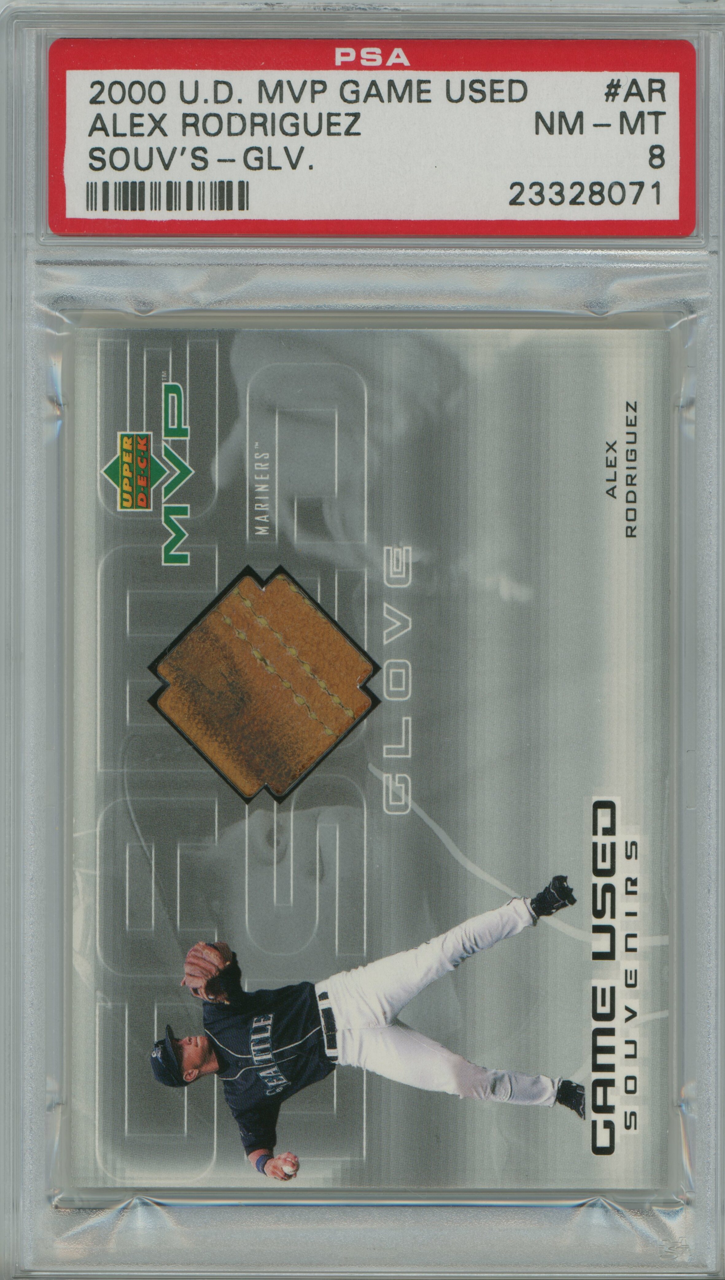 2000 MVP Game Used Souvenirs Glove Alex Rodriguez PSA 8