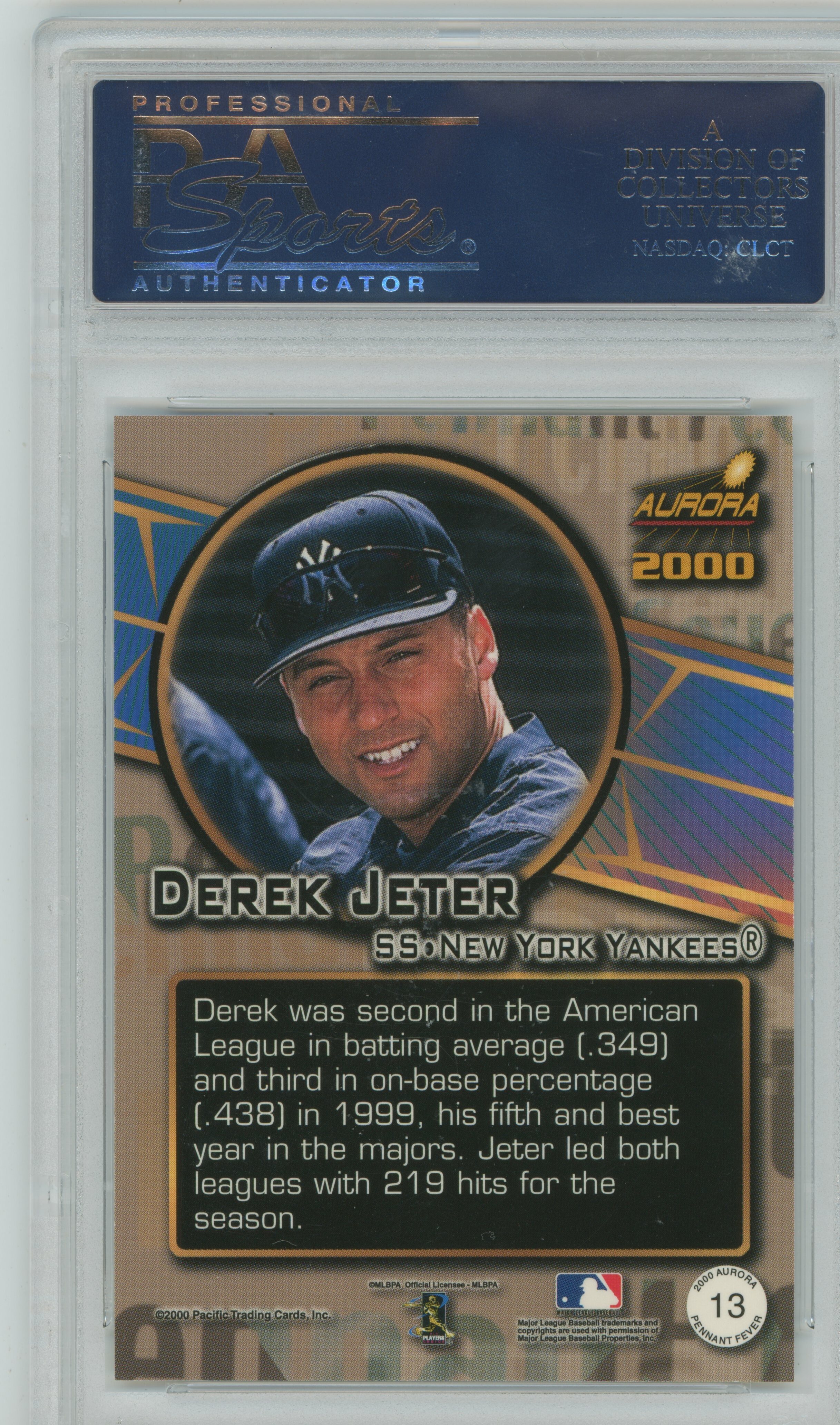 2000 Aurora Pennant Fever Derek Jeter PSA 10