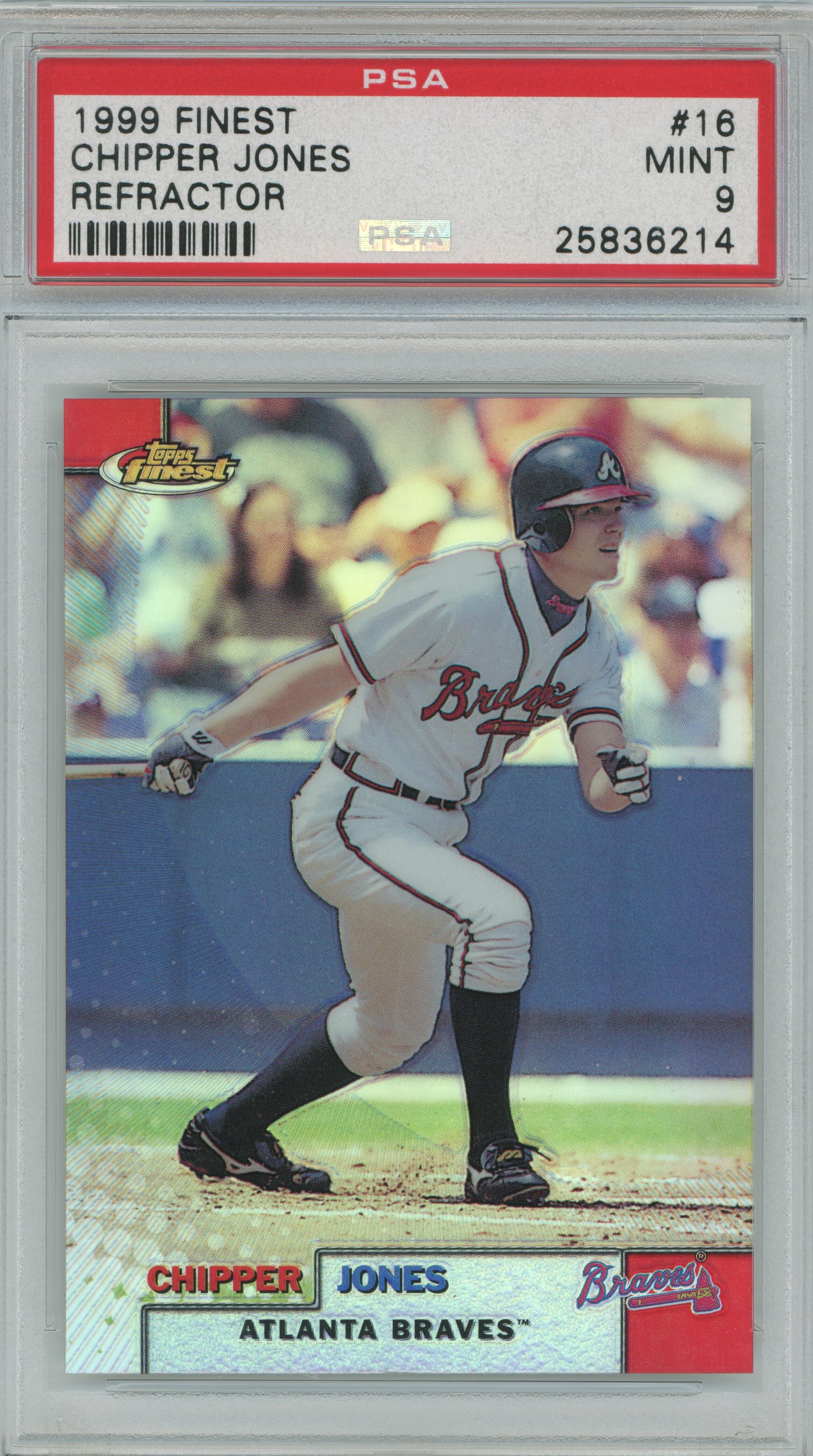 1999 Finest Refractor Chipper Jones PSA 9