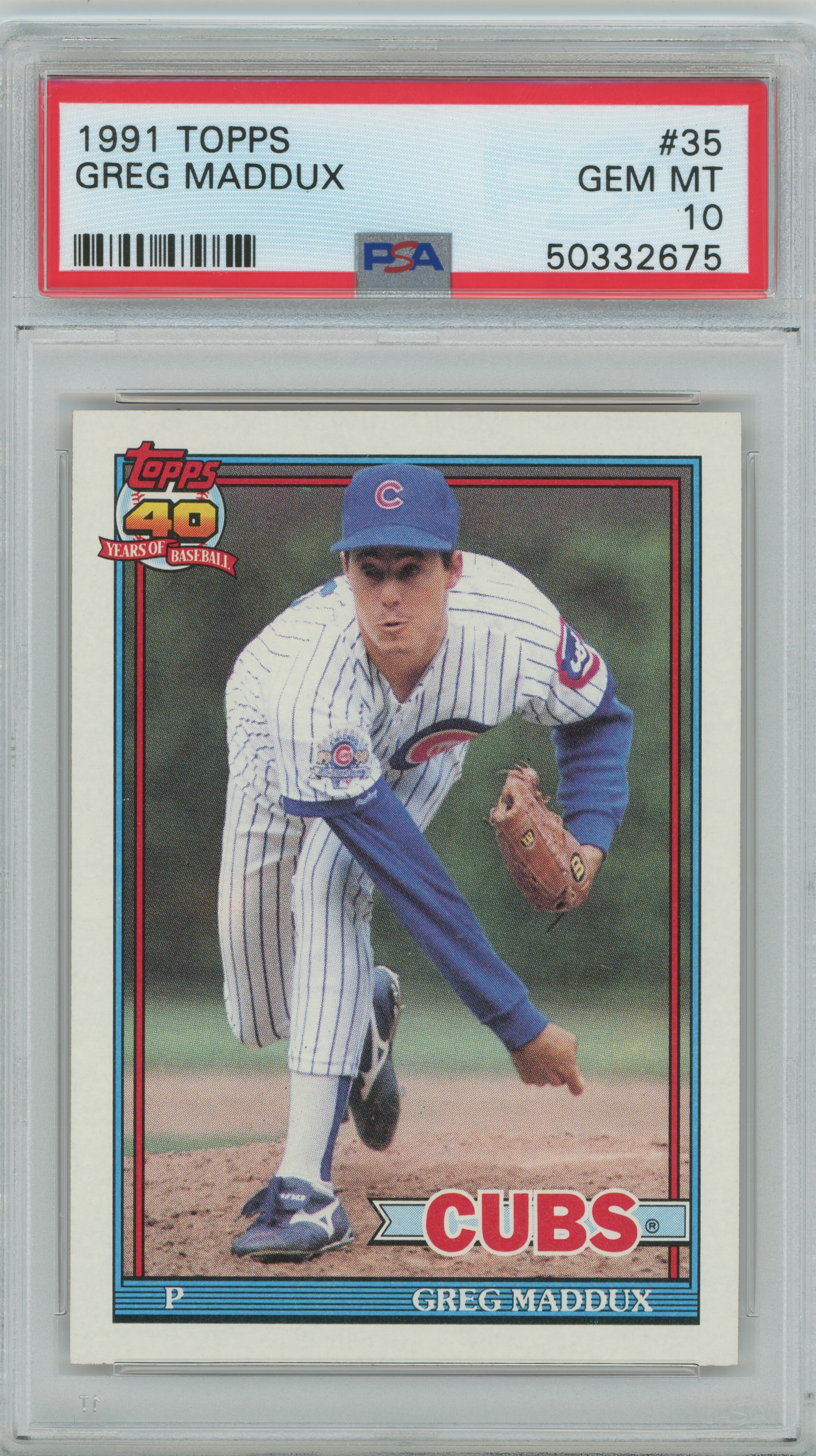 1991 Topps Greg Maddux PSA 10