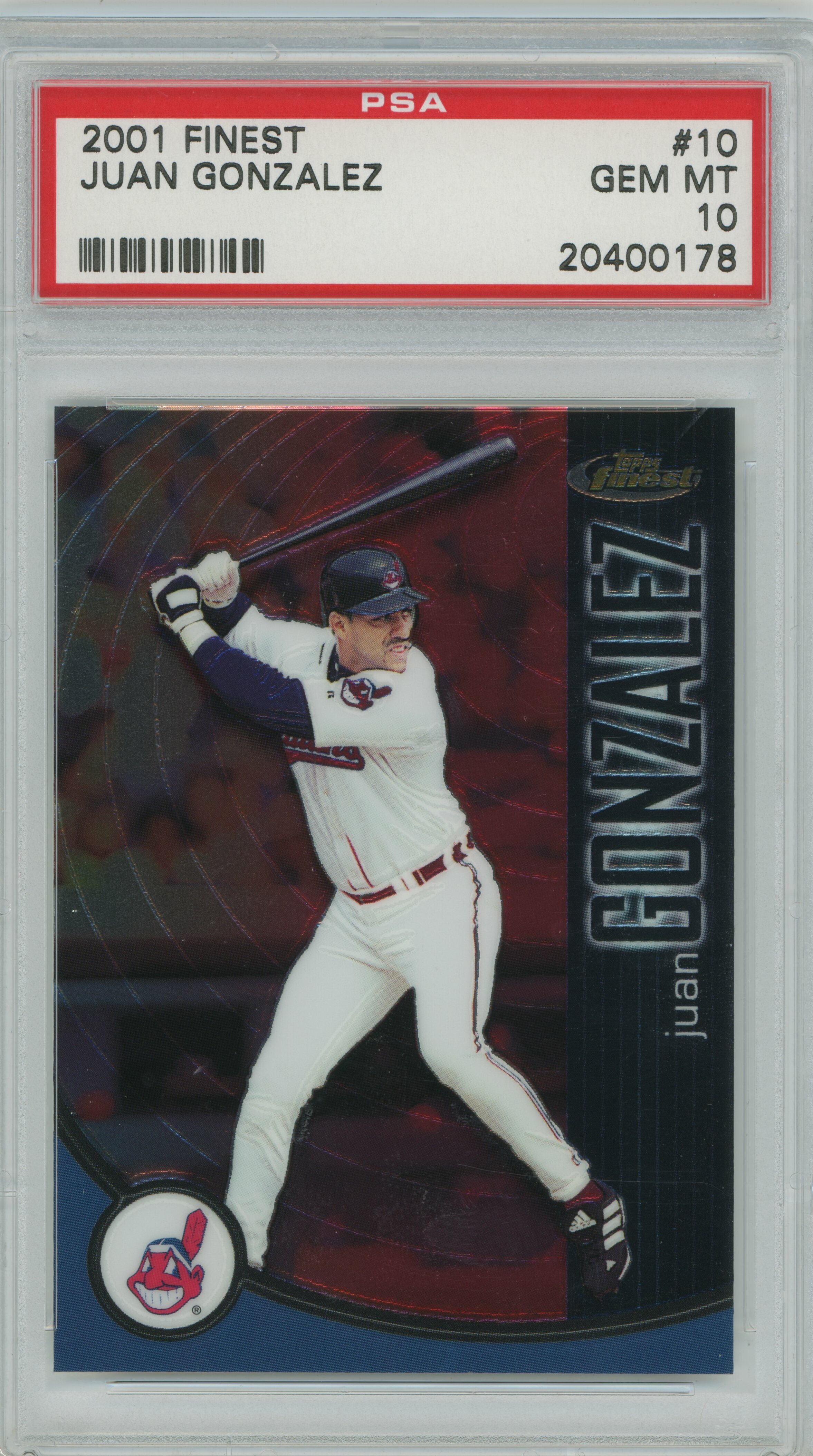 2001 Finest Juan Gonzalez PSA 10