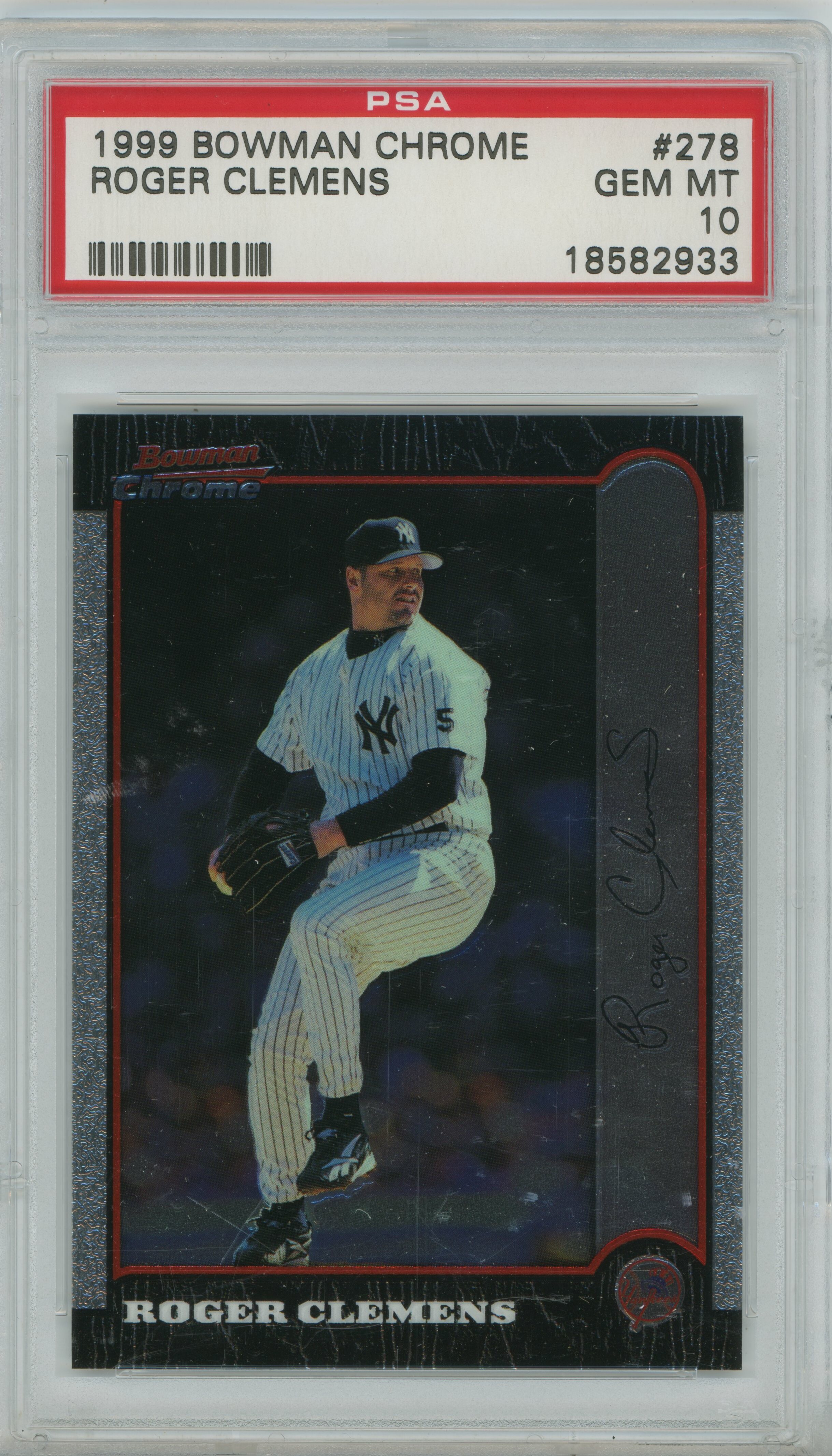 1999 Bowman Chrome Roger Clemens PSA 10