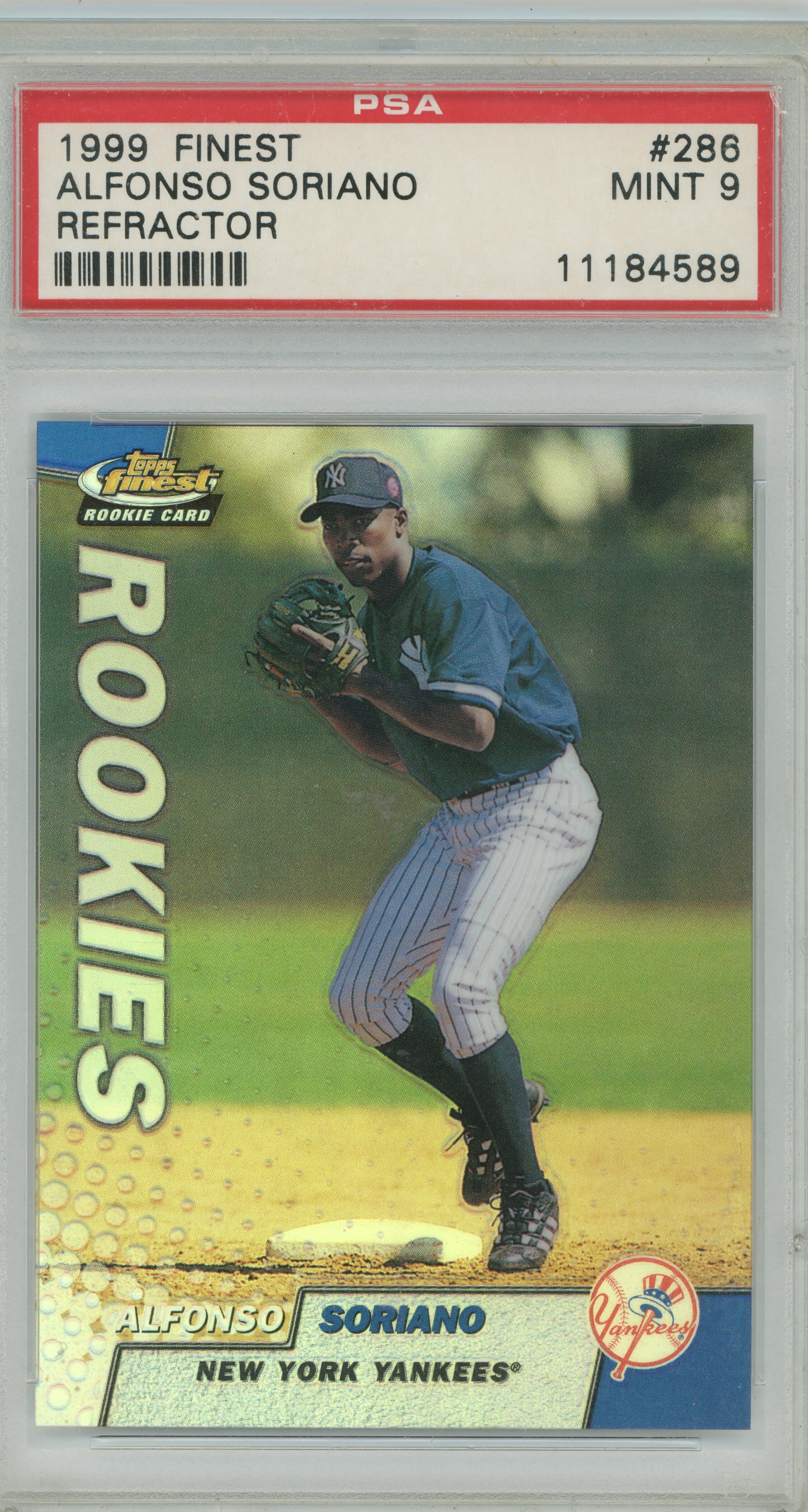 1999 Finest Refractor Alfonso Soriano PSA 9