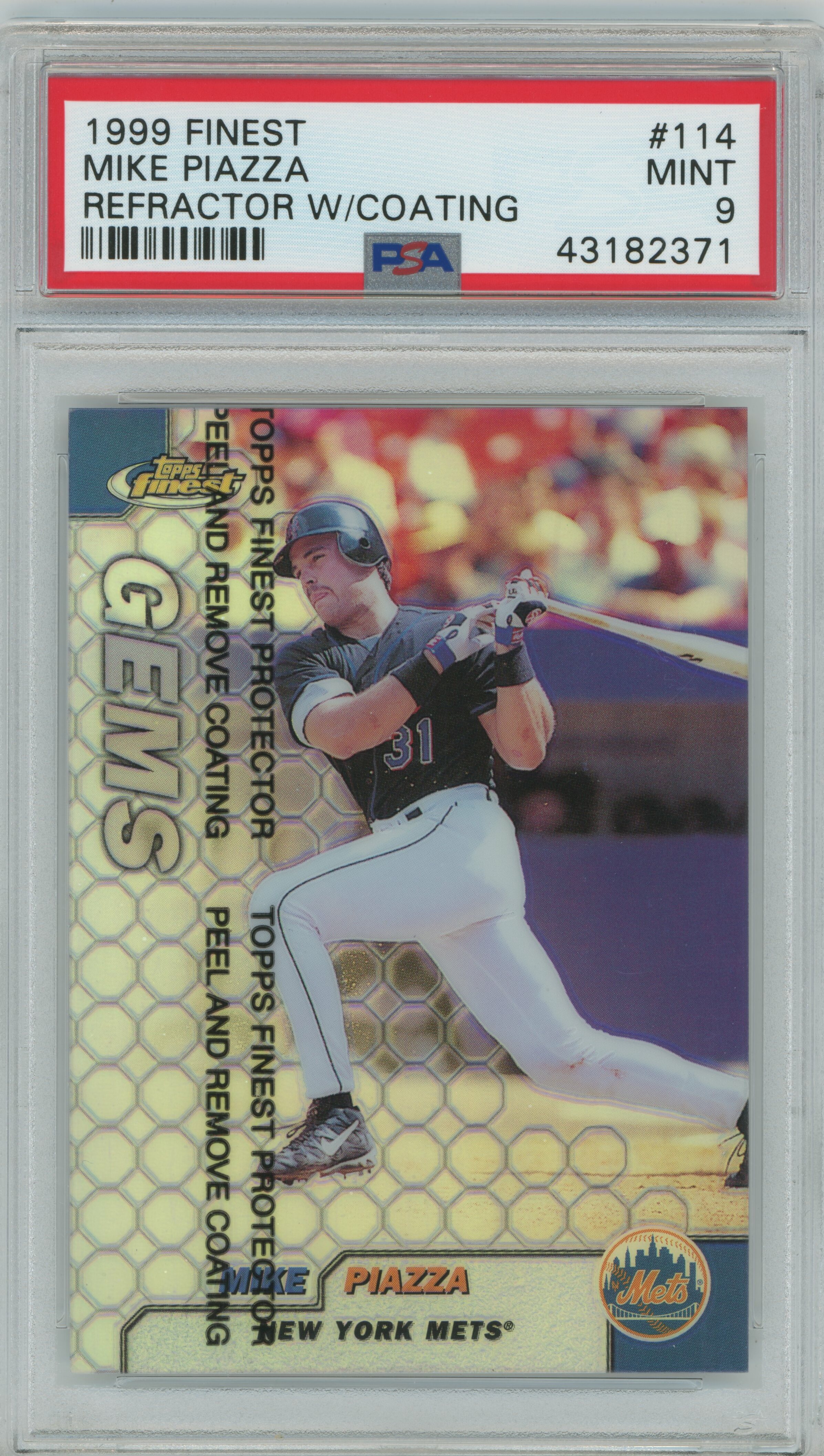 1999 Finest Refractor Mike Piazza PSA 9