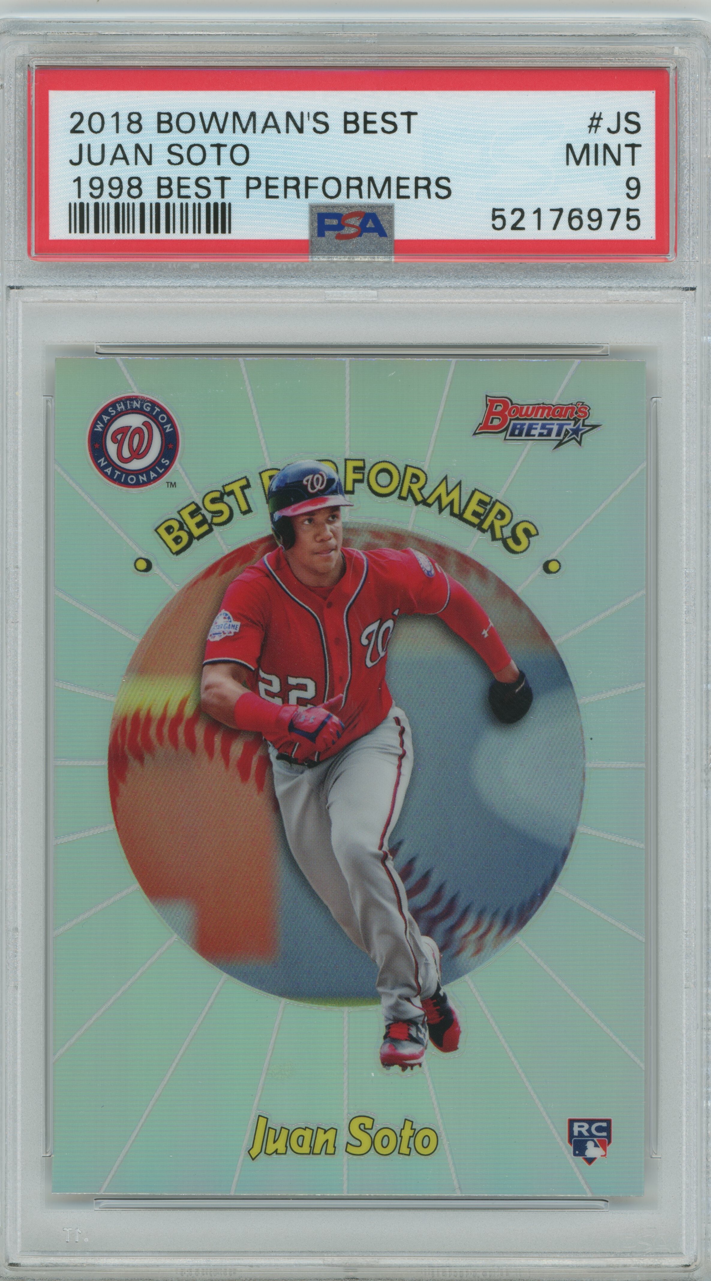 2018 Bowman's Best 1998 Best Performers Juan Soto PSA 9