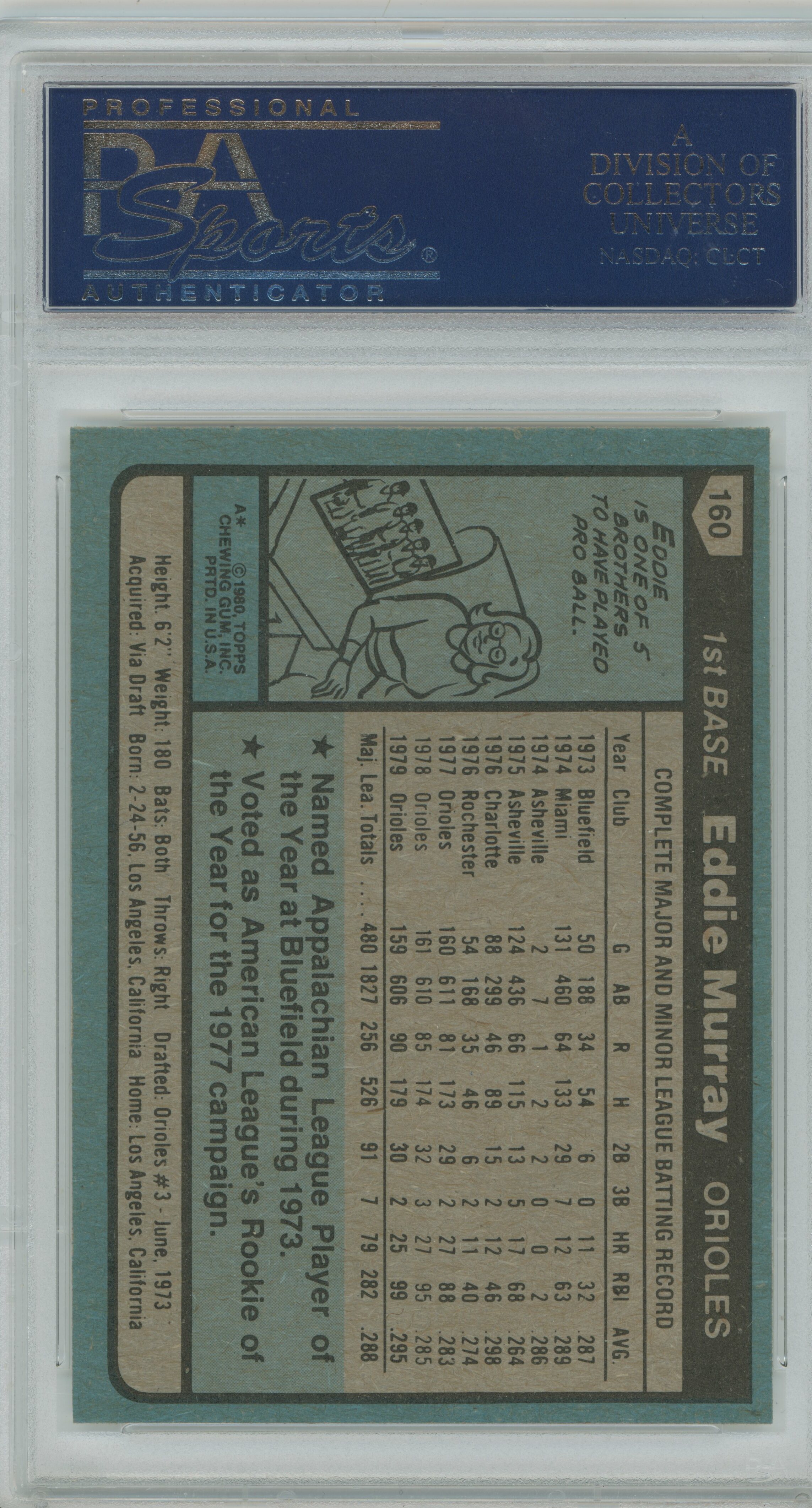 1980 Topps Eddie Murray PSA 9