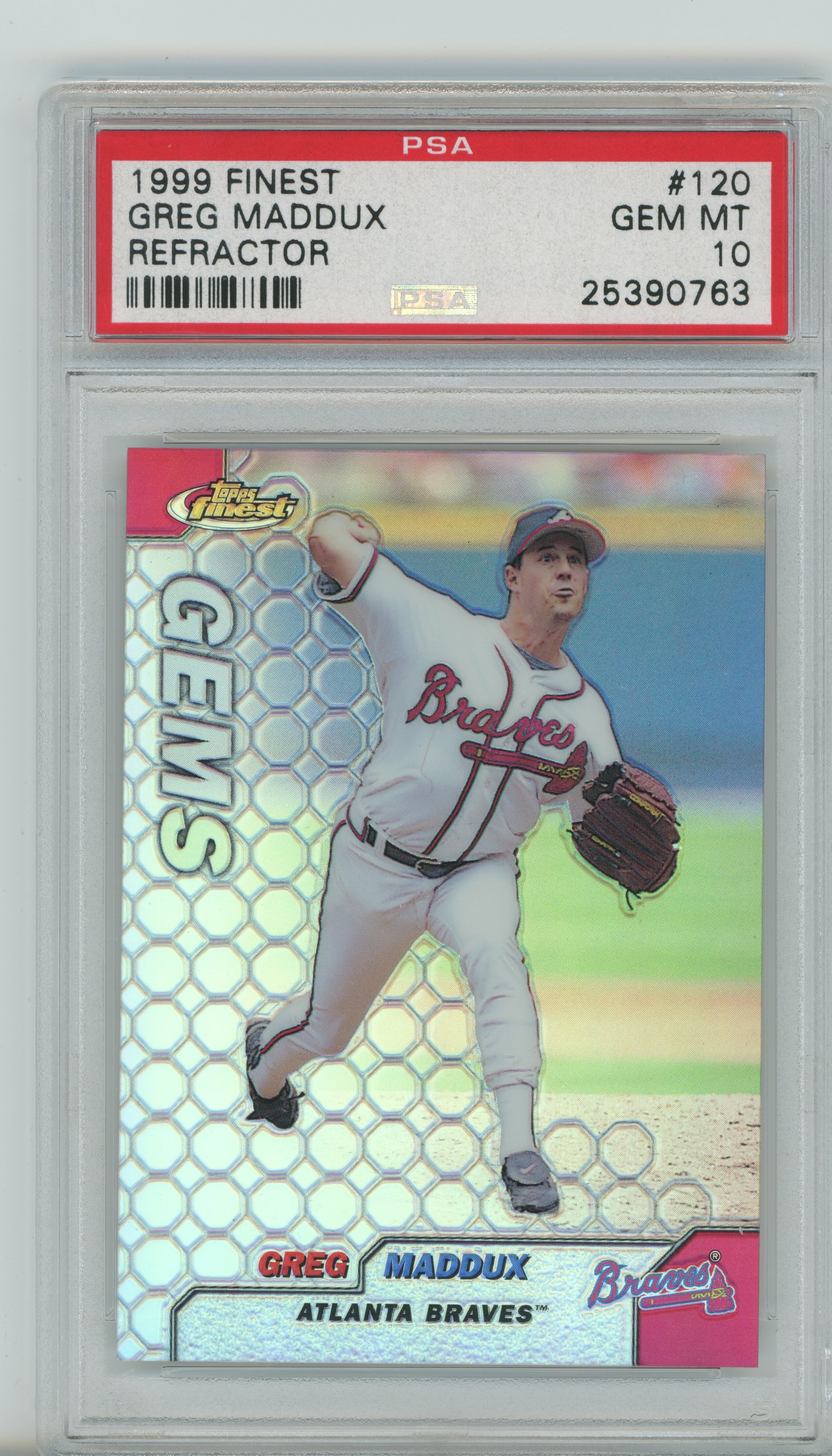 1999 Finest Refractor Greg Maddux PSA 10