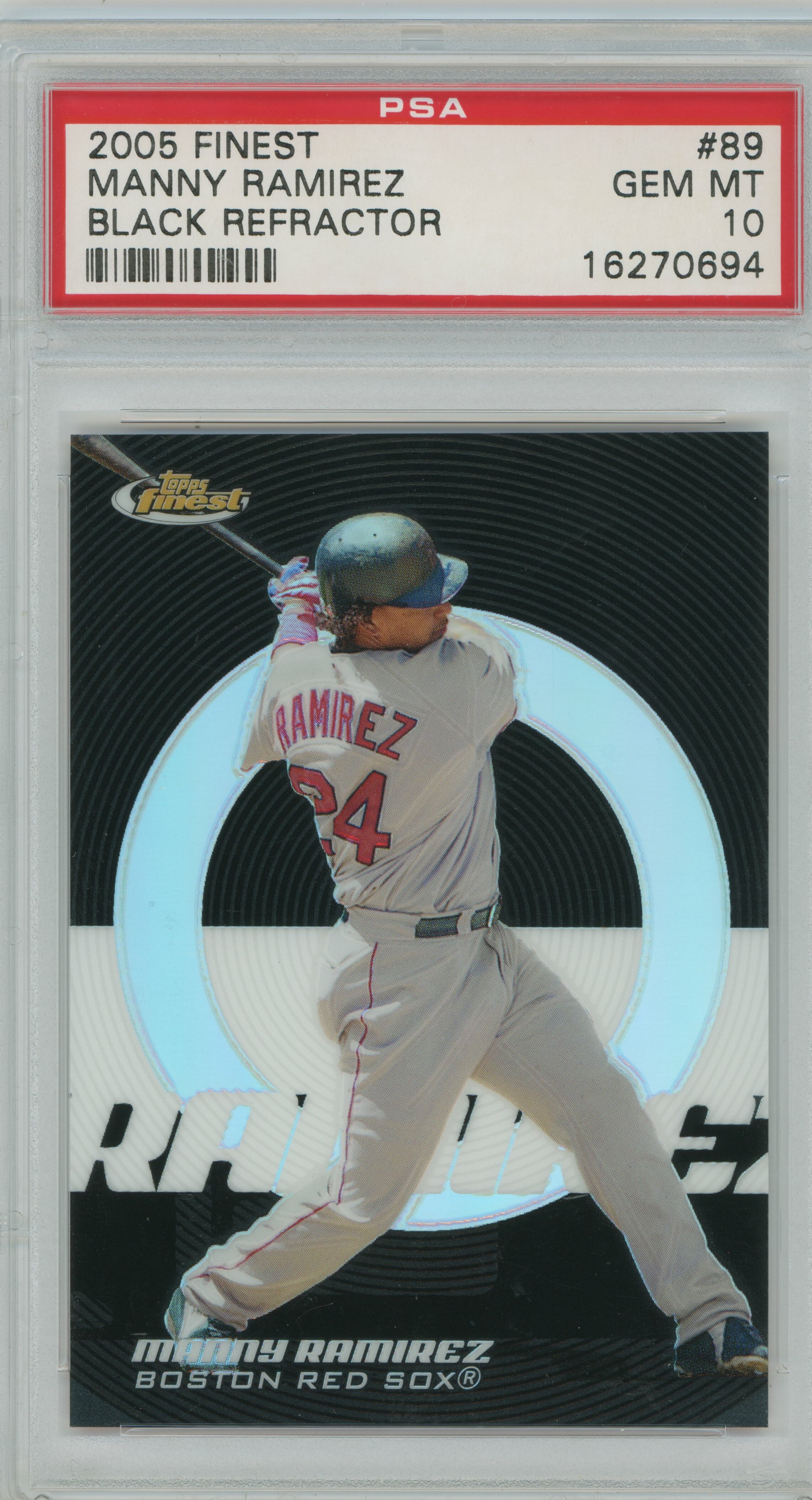 2005 Finest Black Refractor Manny Ramirez PSA 10