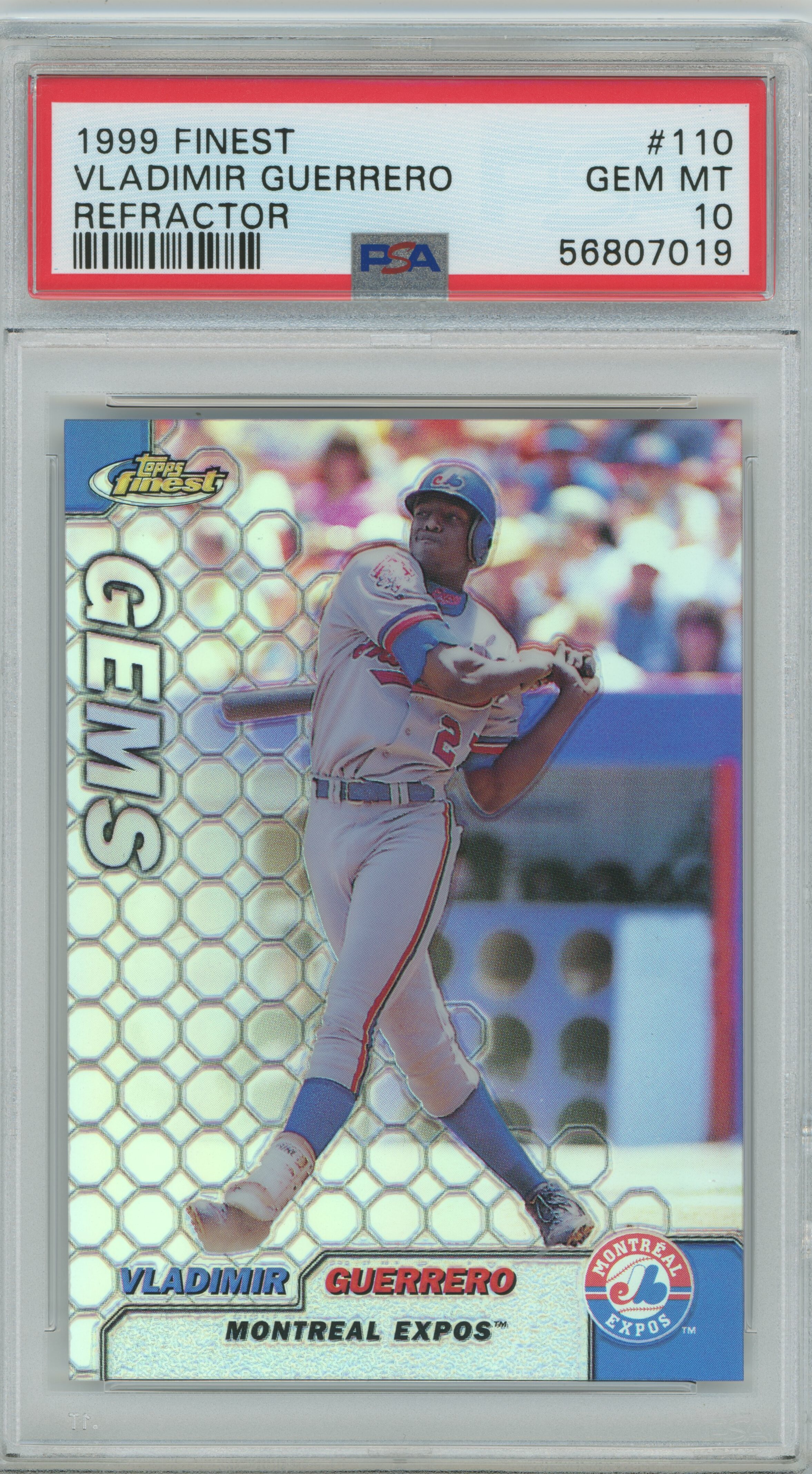 1999 Finest Refractor Vladimir Guerrero PSA 10