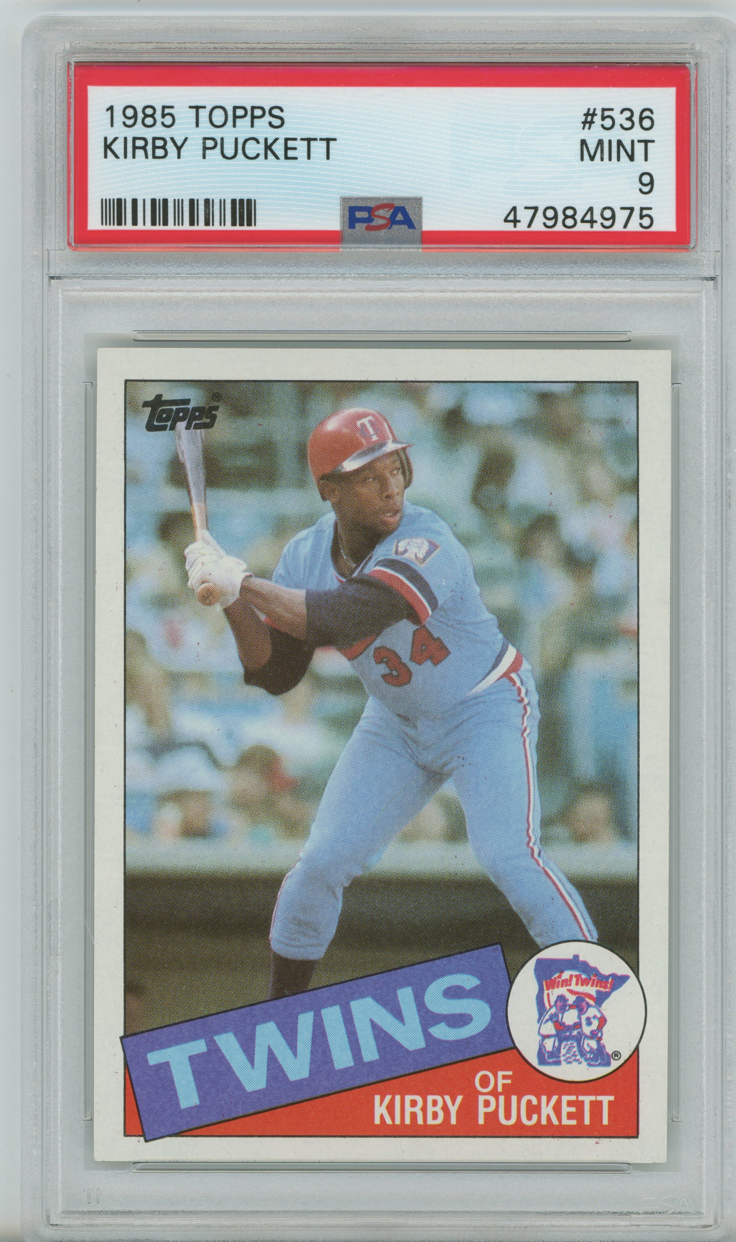 1985 Topps RC Kirby Puckett PSA 9