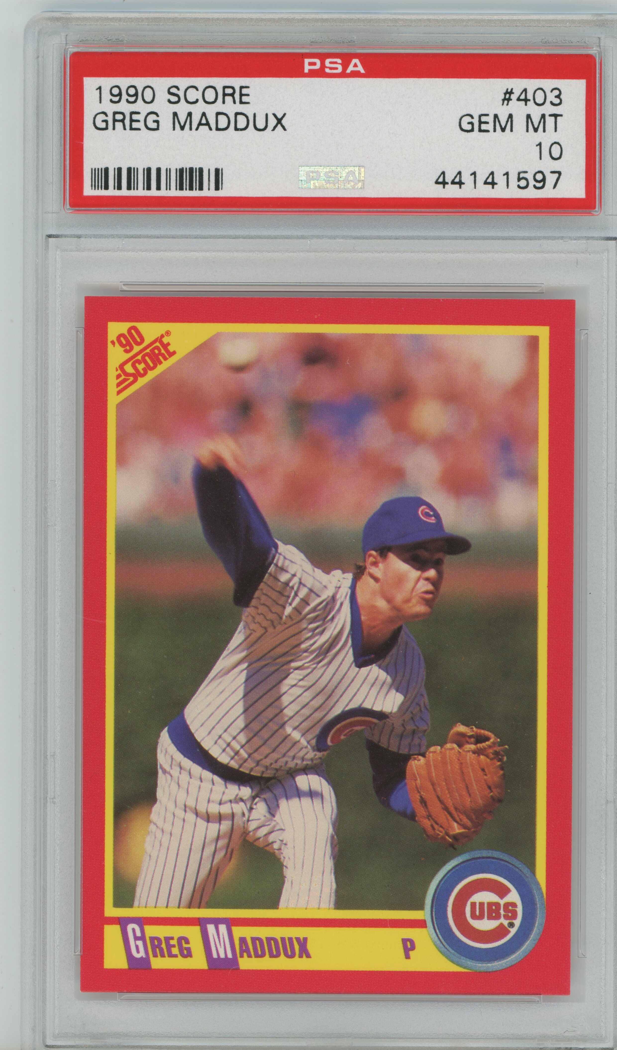 1990 Score Greg Maddux PSA 10