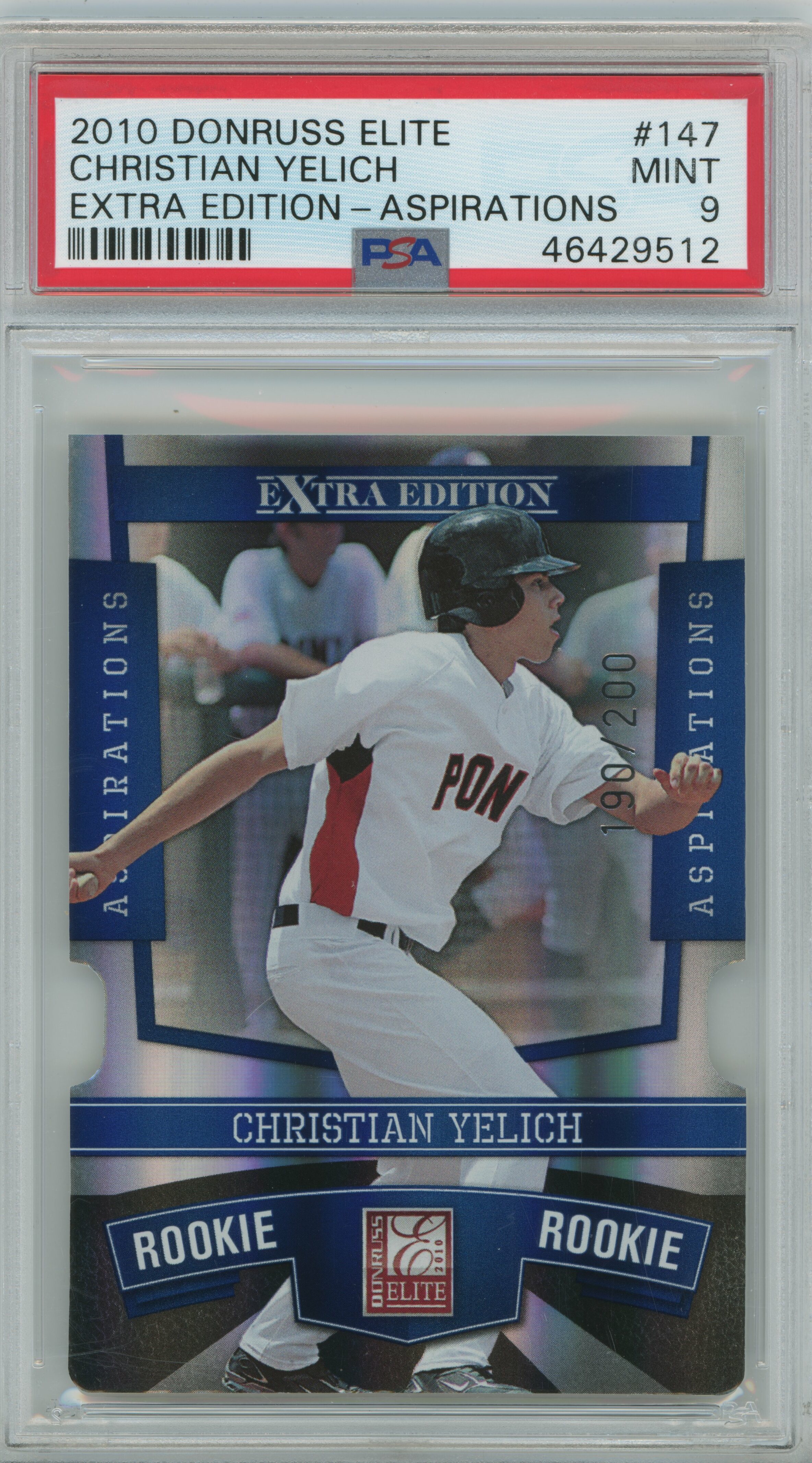 2010 Elite Extra Edition Aspirations RC Christian Yelich PSA 9