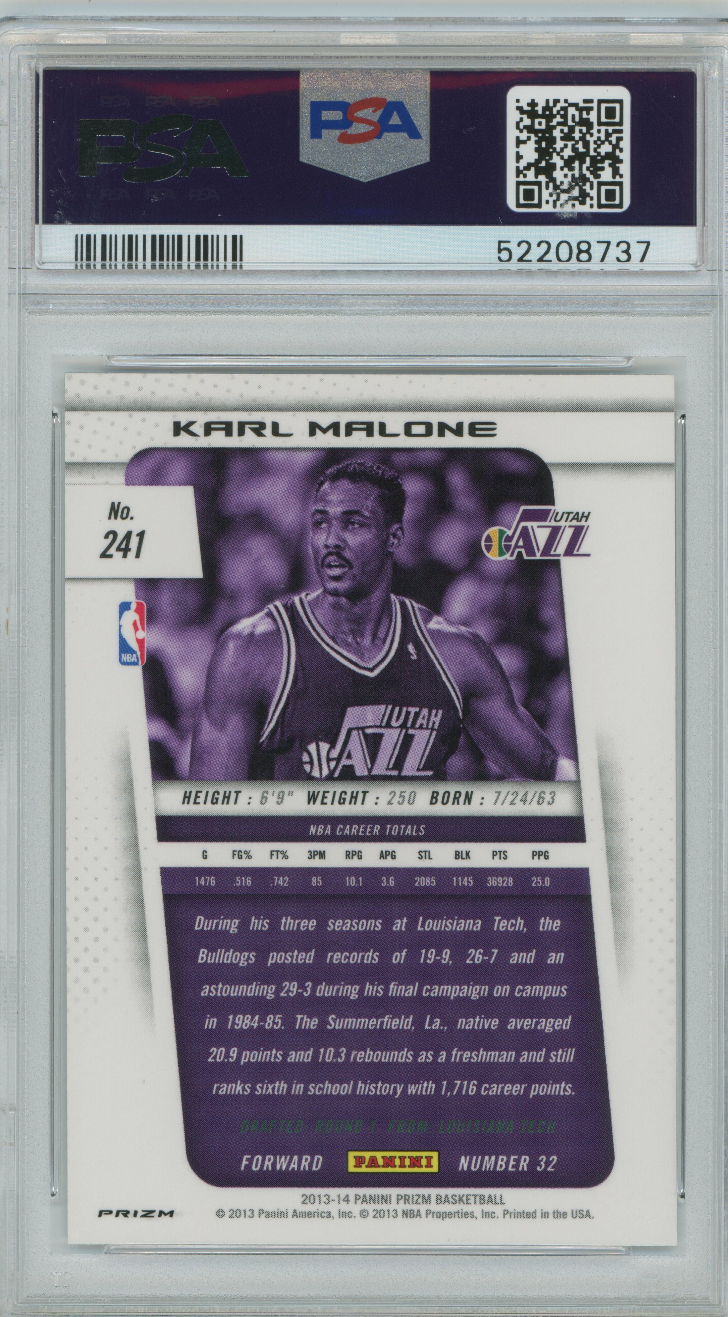 2013-14 Prizm Prizm Karl Malone PSA 10