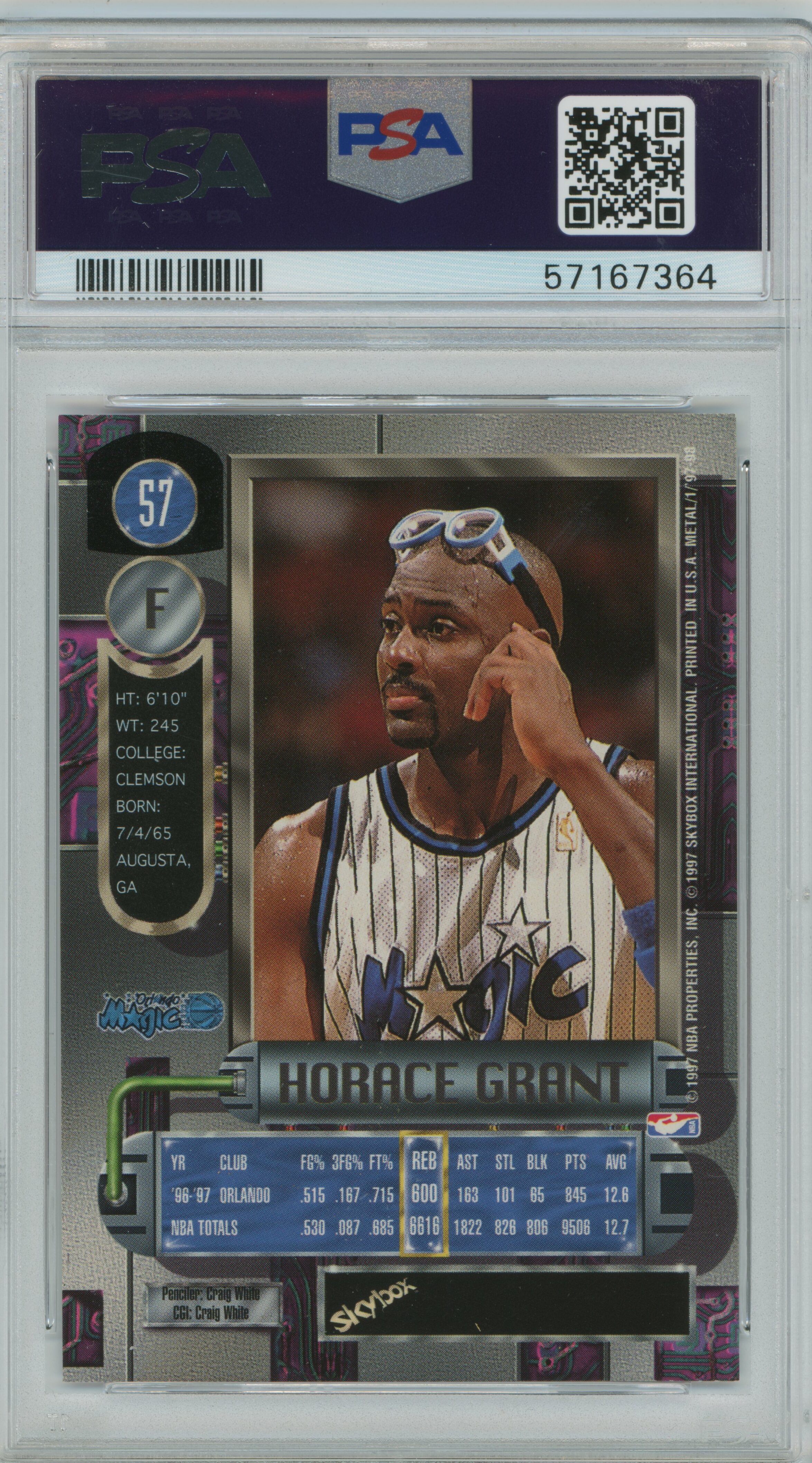 1997-98 Metal Universe Horace Grant PSA 9