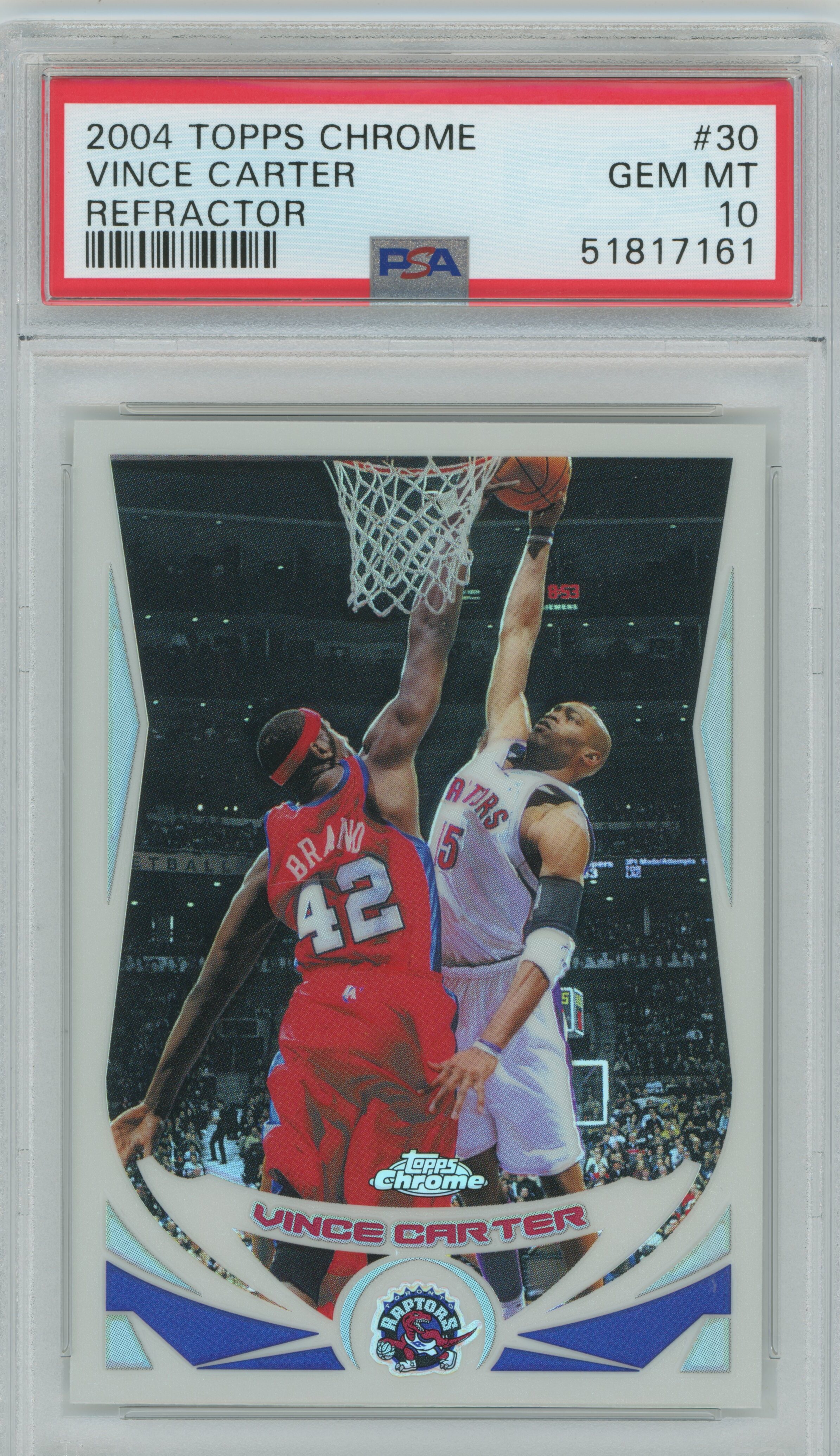 2004-05 Topps Chrome Refractor Vince Carter PSA 10