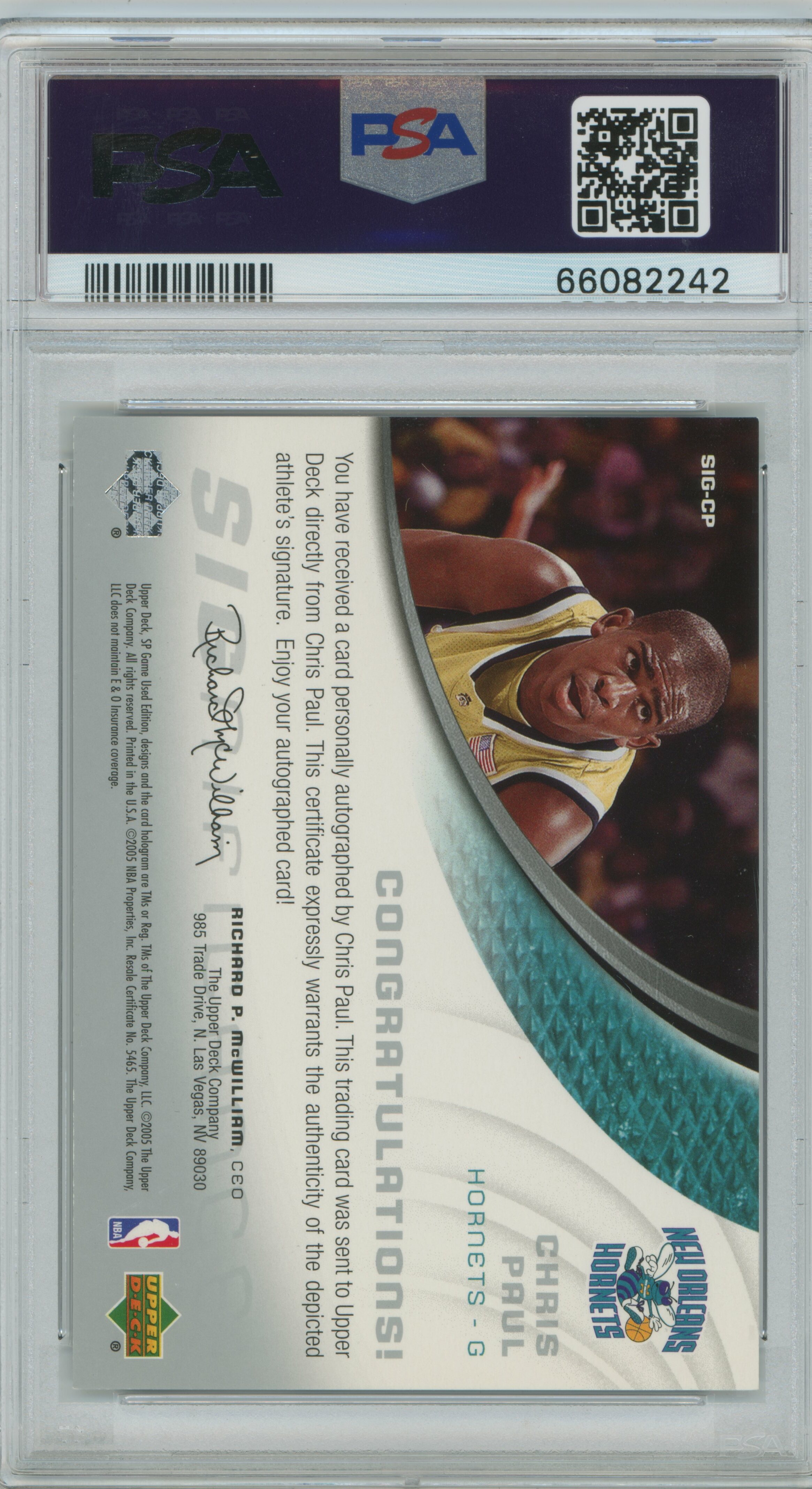 2005-06 SP Game-Used Significance Auto RC Chris Paul PSA 8