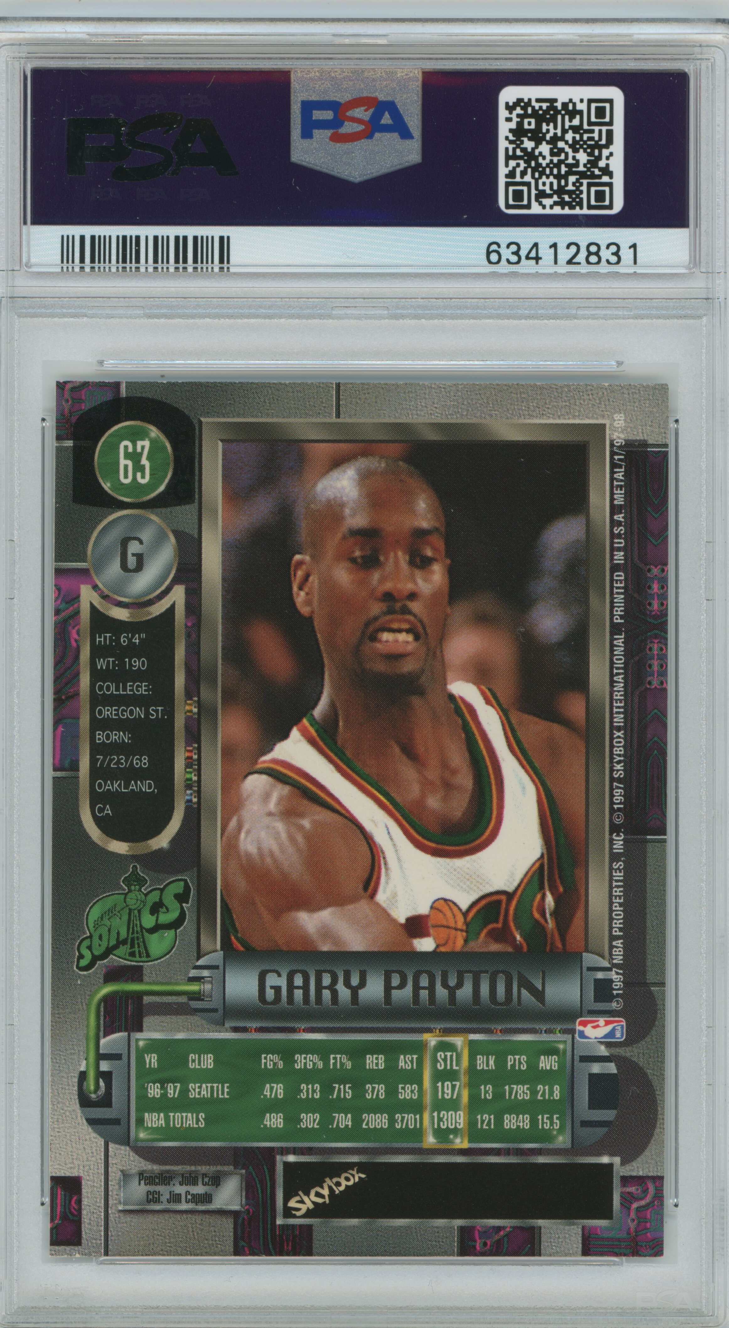 1997-98 Metal Universe Gary Payton PSA 9