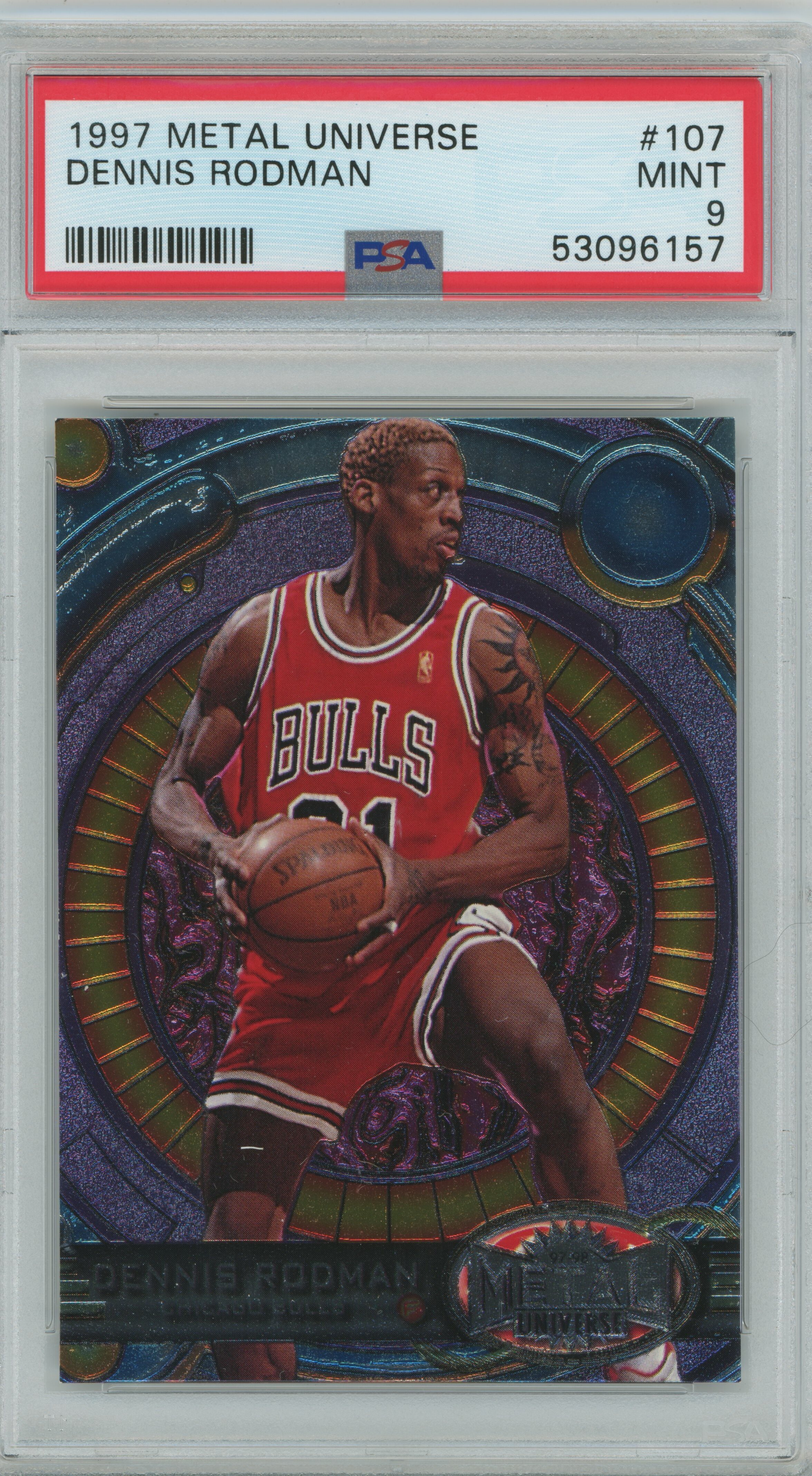 1997-98 Metal Universe Dennis Rodman PSA 9