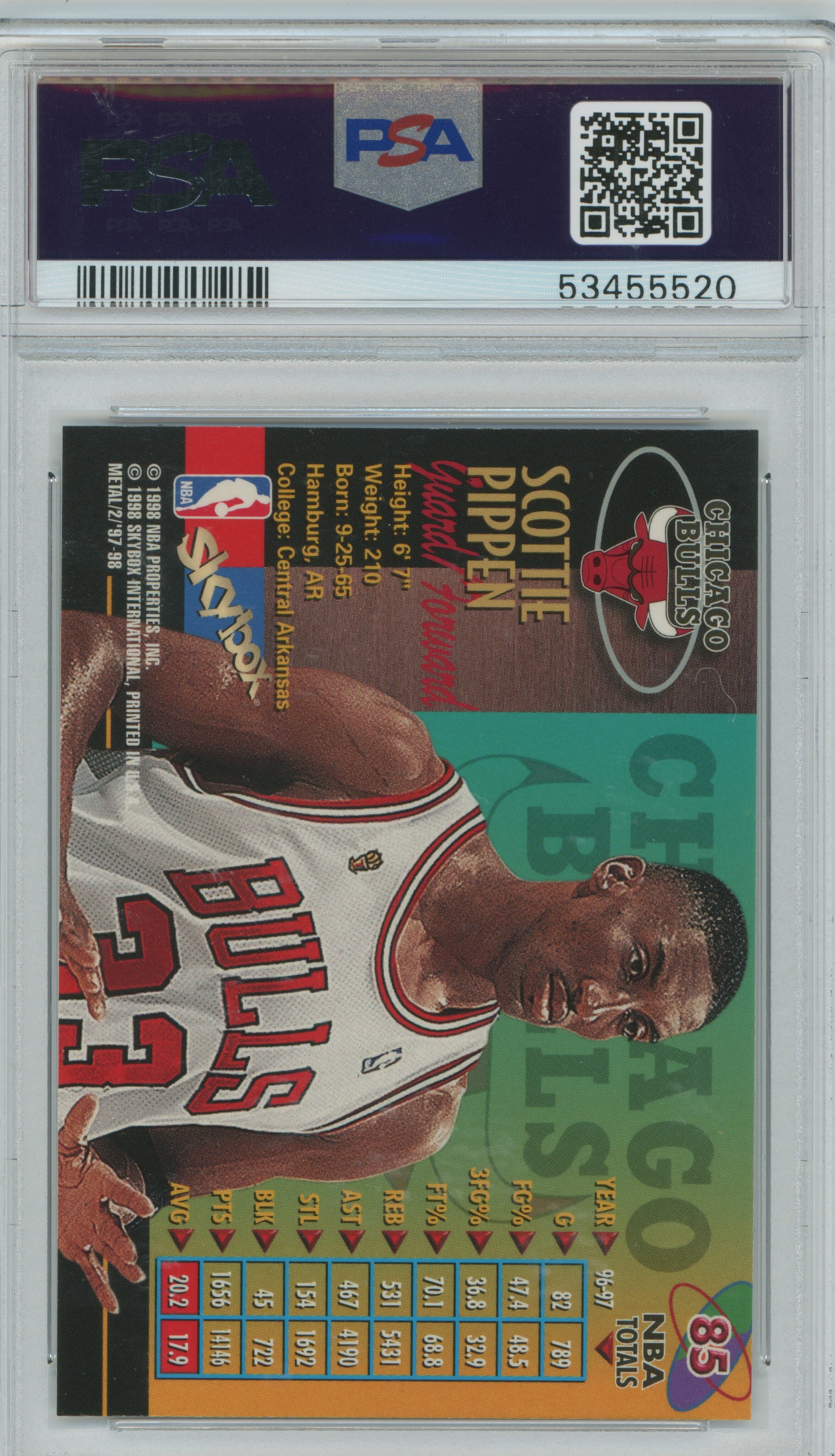 1997-98 Metal Universe Championship Scottie Pippen PSA 9