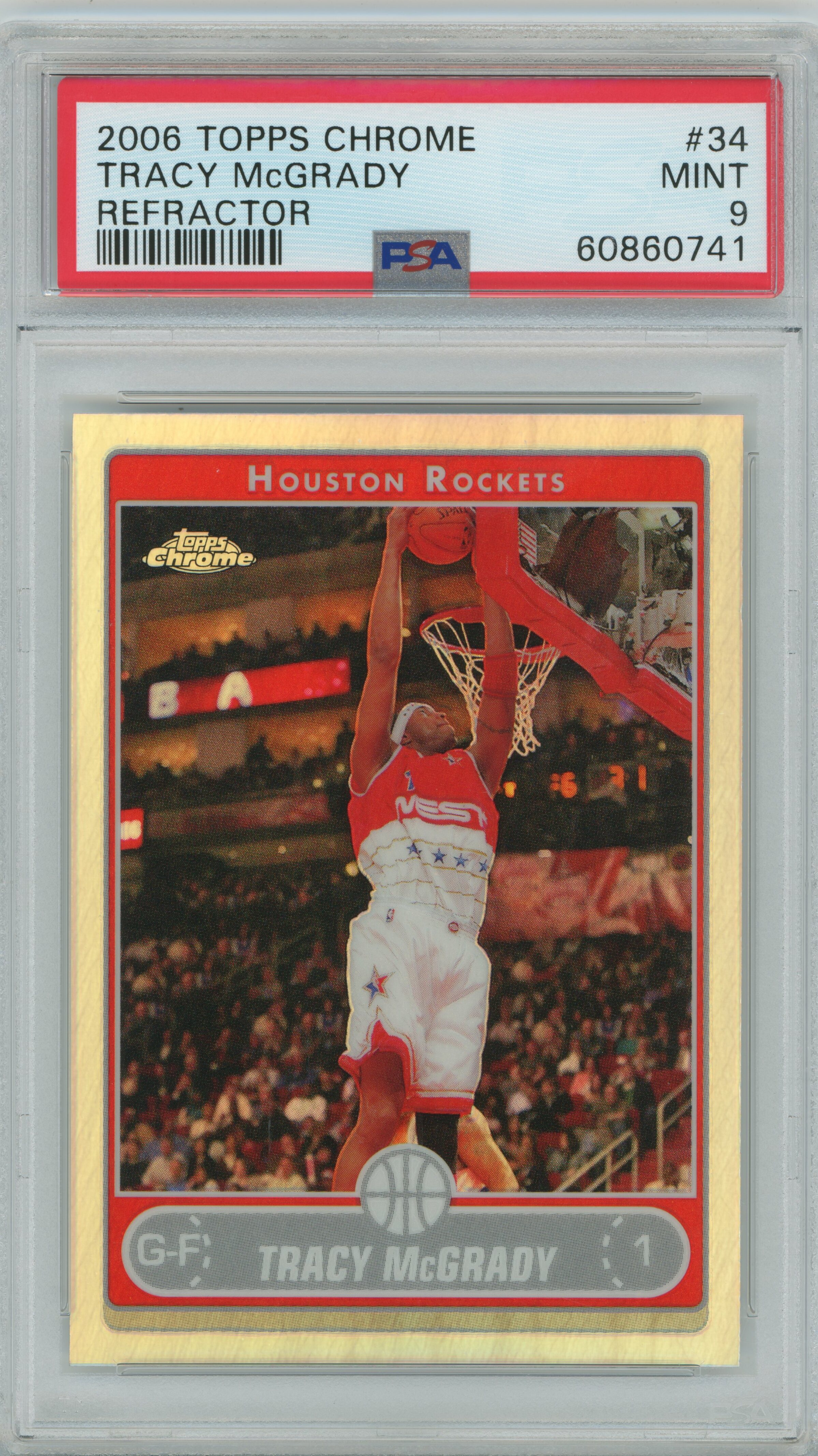 2006-07 Topps Chrome Refractor Tracy McGrady PSA 9