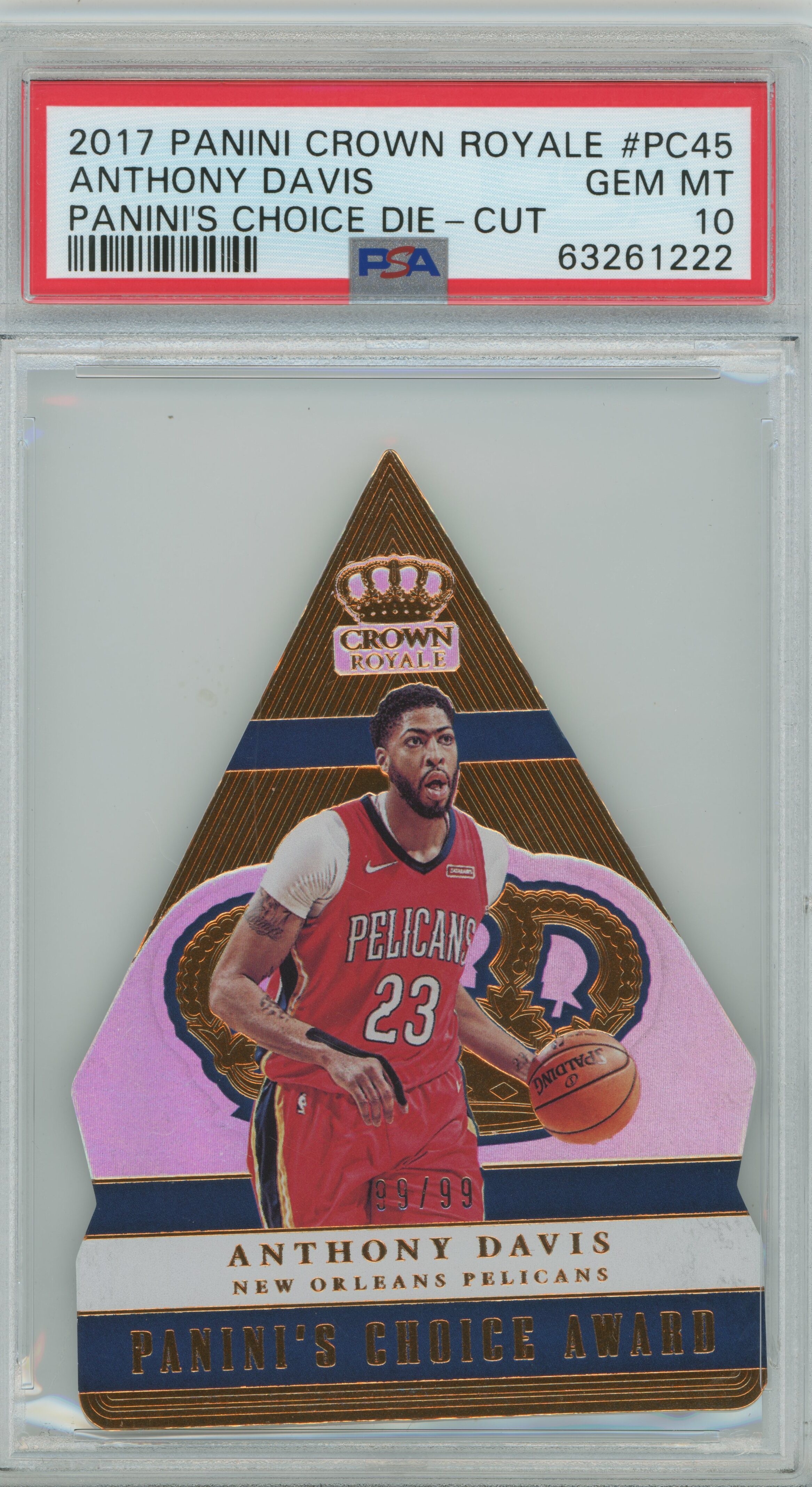 2017-18 Crown Royale Panini's Choice Anthony Davis PSA 10