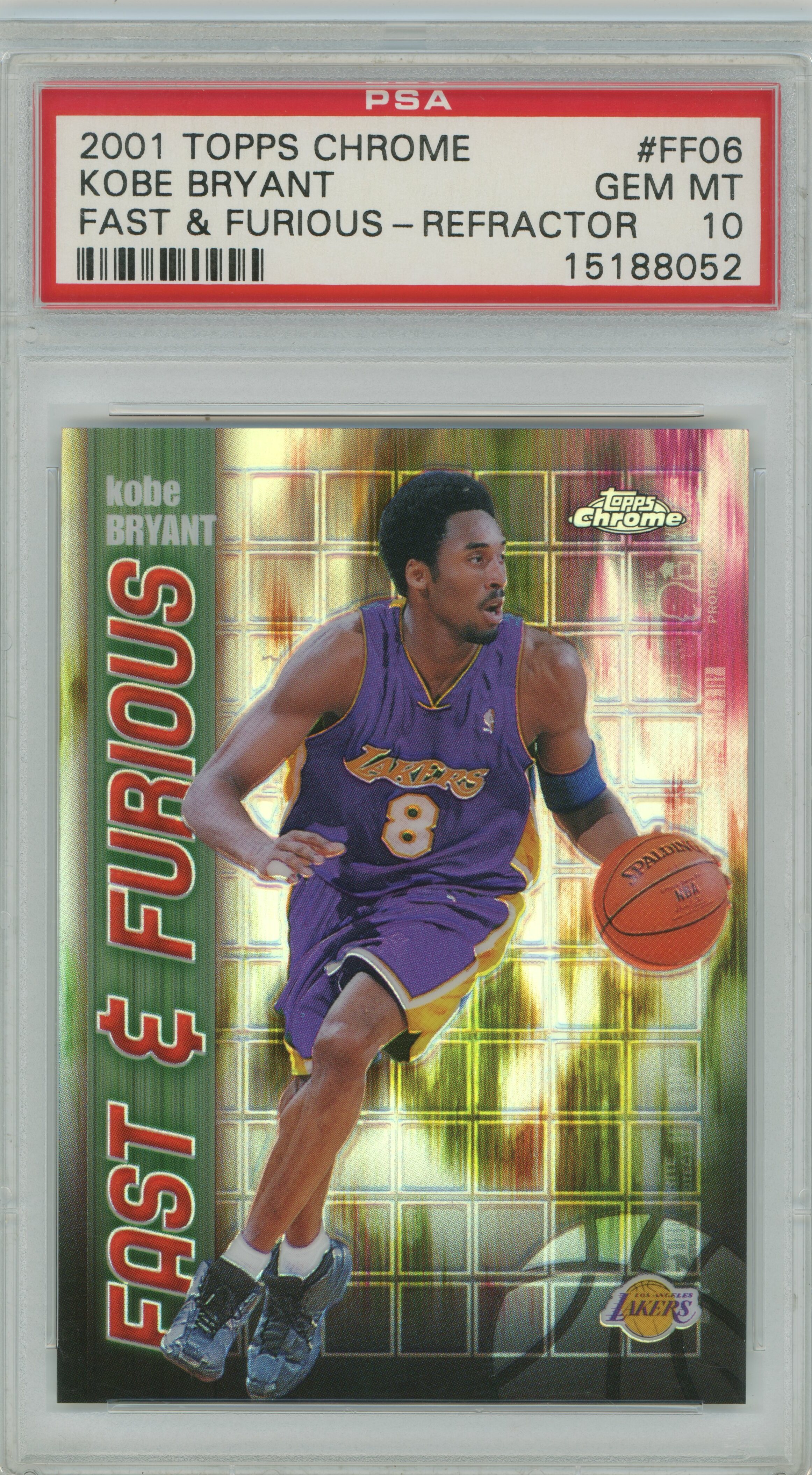 2001-02 Topps Chrome Fast & Furious Refractor Kobe Bryant PSA 10