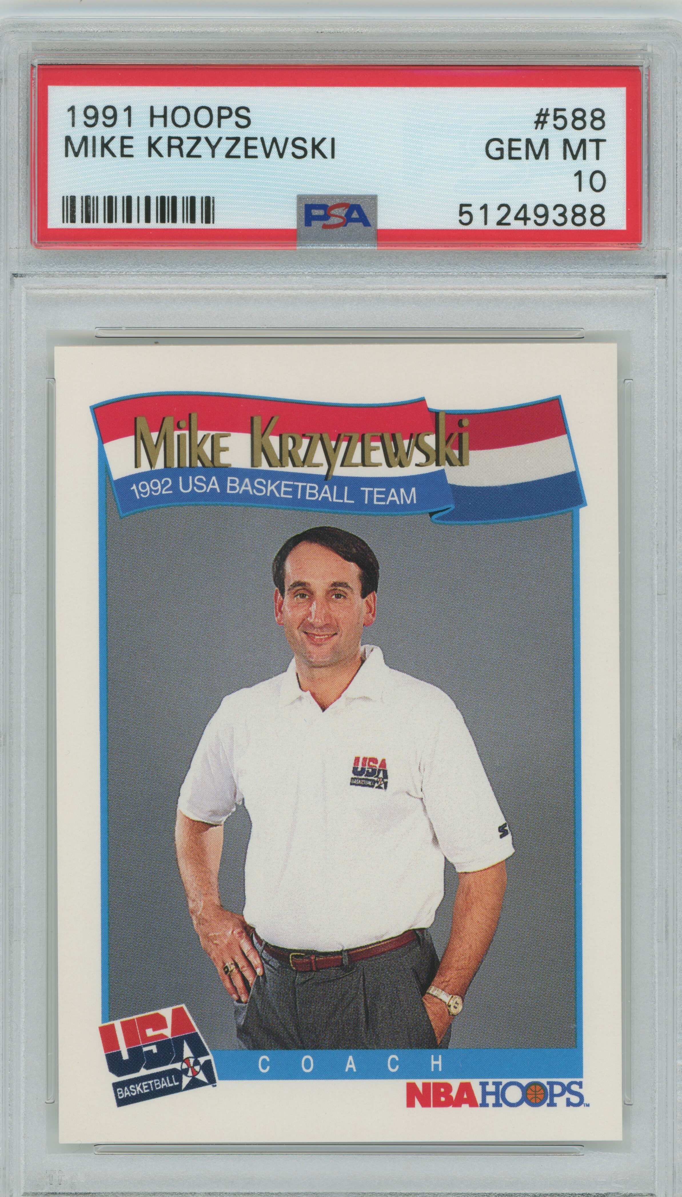 1991-92 Hoops Mike Krzyzewski PSA 10