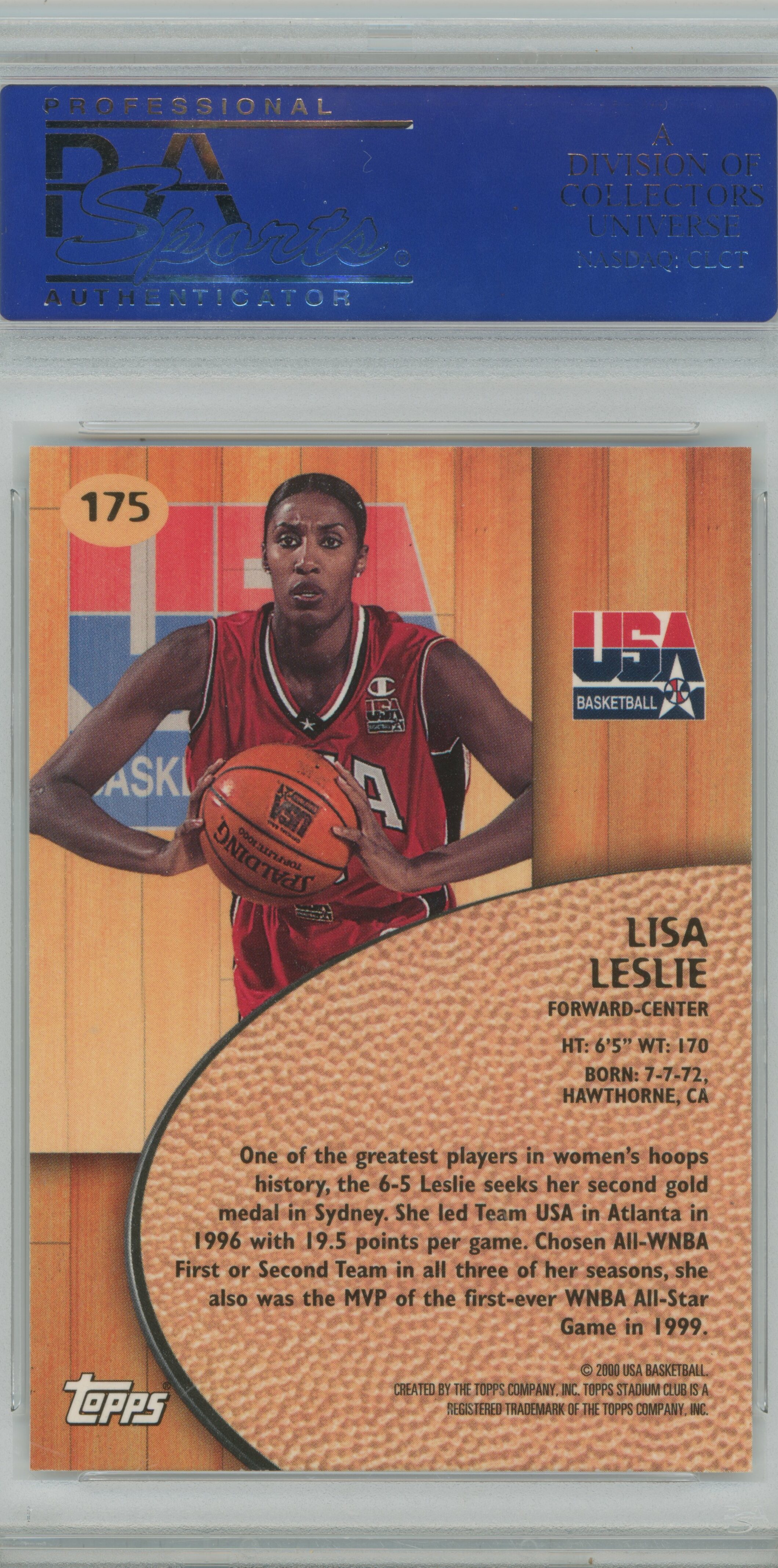 1999-00 Stadium Club Lisa Leslie PSA 10