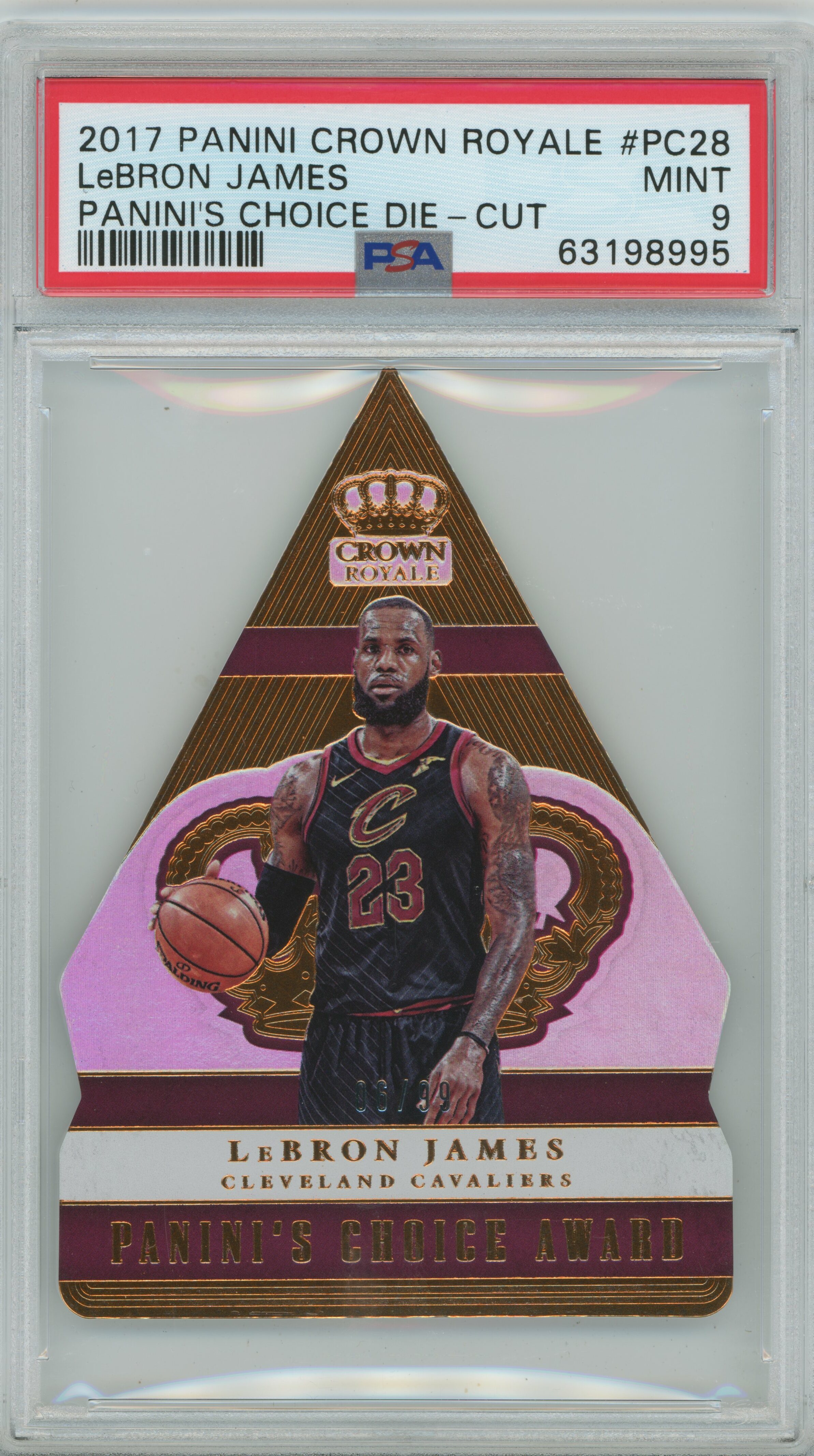 2017-18 Crown Royale Panini's Choice LeBron James PSA 9