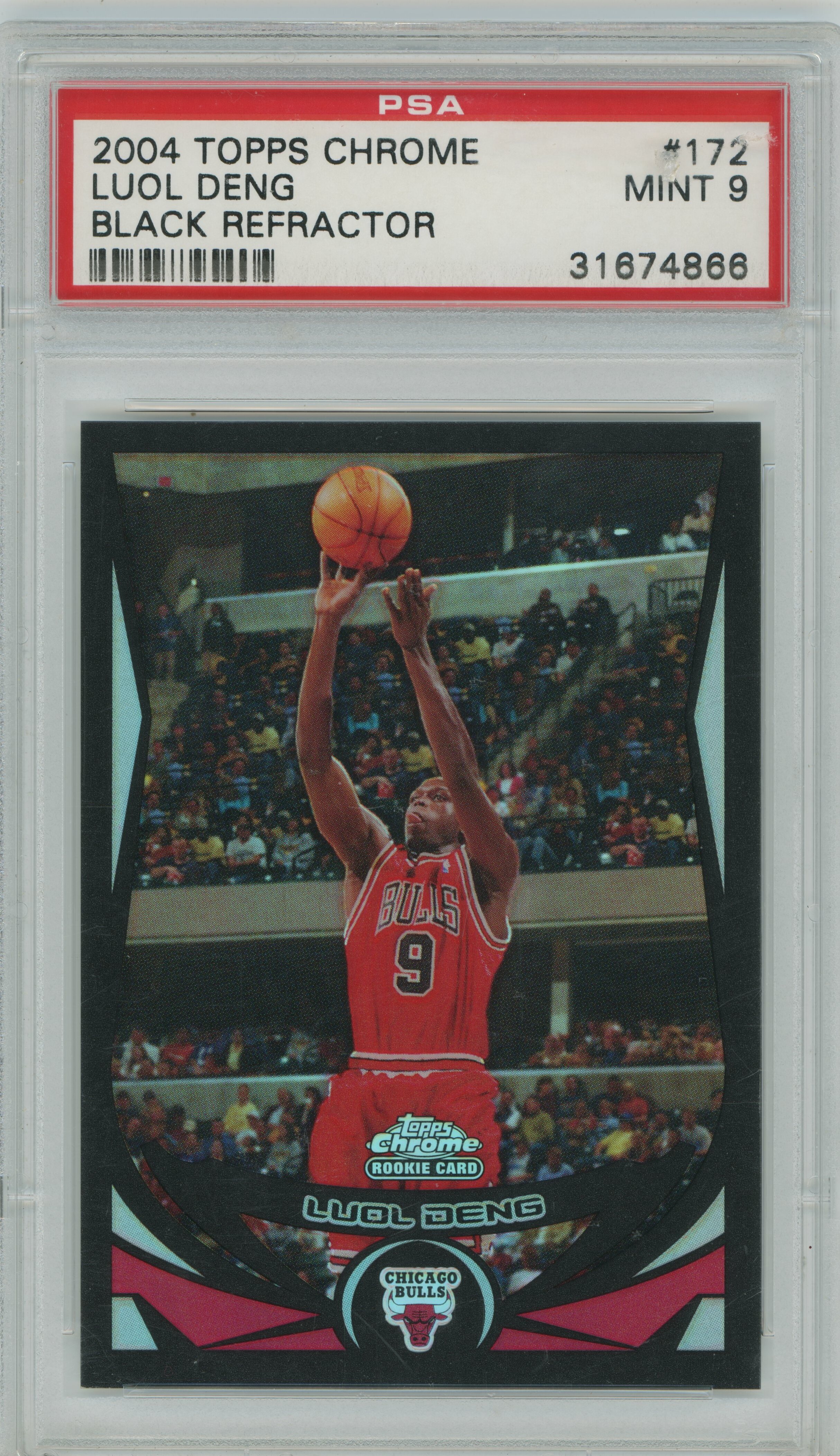 2004-05 Topps Chrome Black Refractor Luol Deng PSA 9