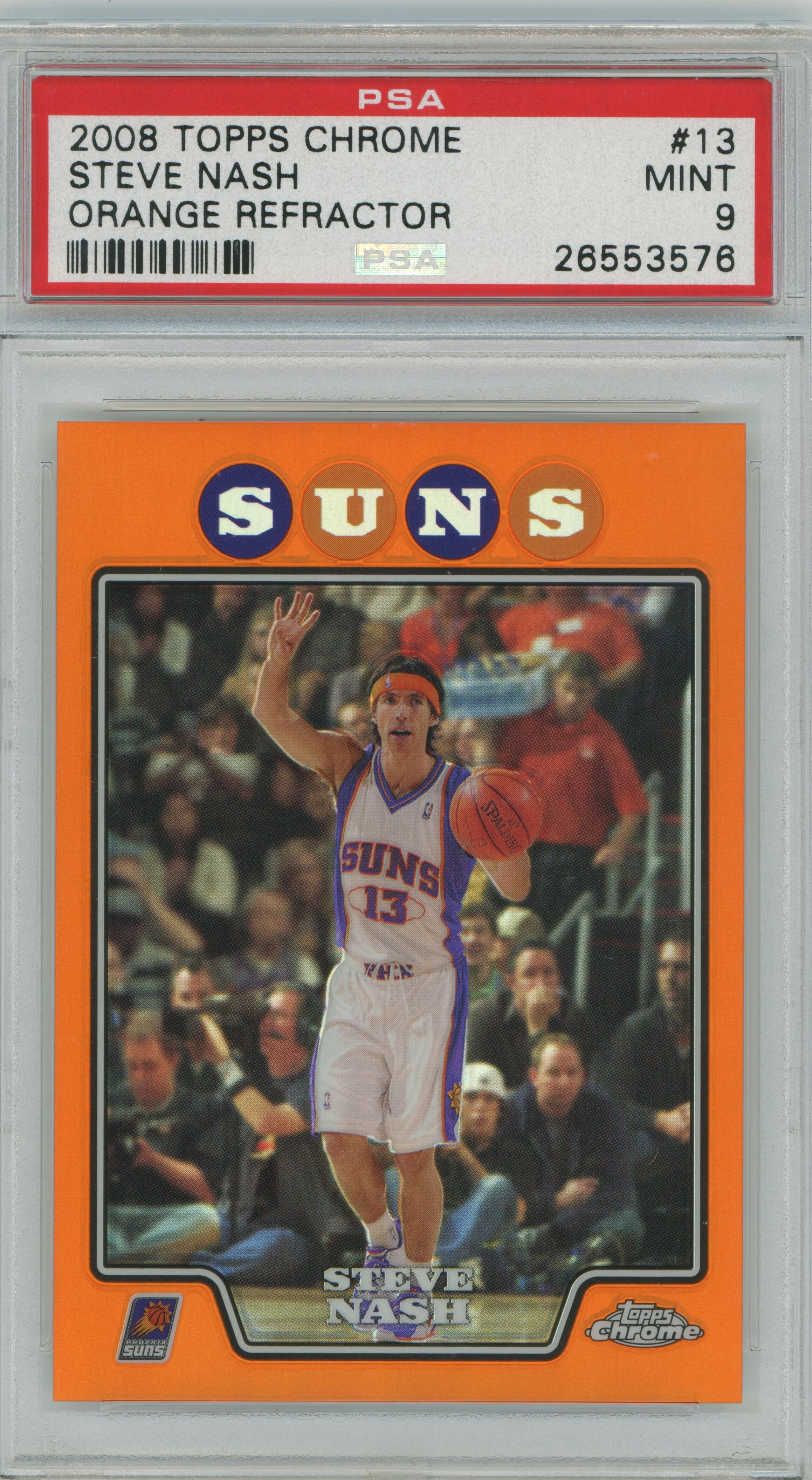 2008-09 Topps Chrome Orange Refractor Steve Nash PSA 9